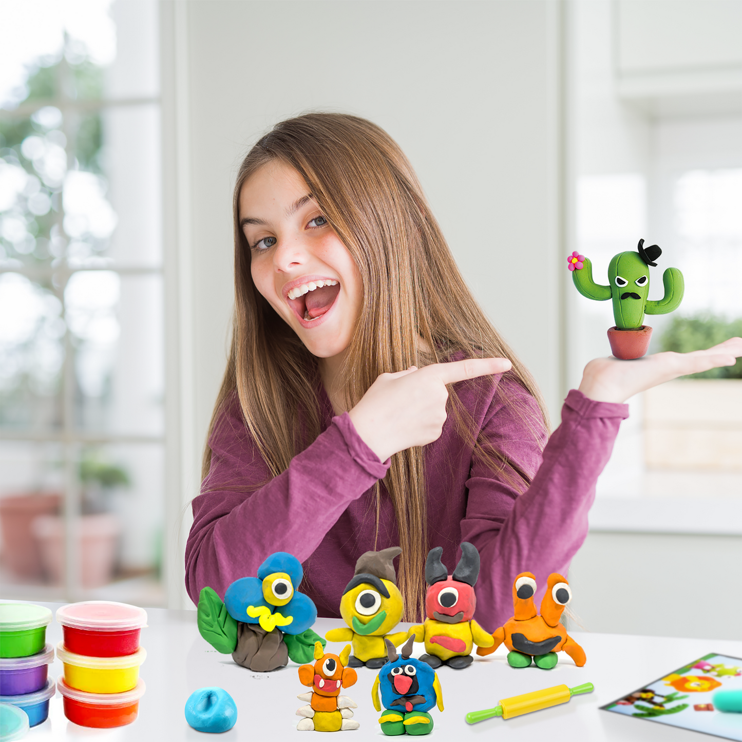 Air Drying Clay Solf Clay Craft Kits for Kids 24 Colors Plasticine Modelling Clay Tools Set for Boys and Girls Children Over 3 Years Old