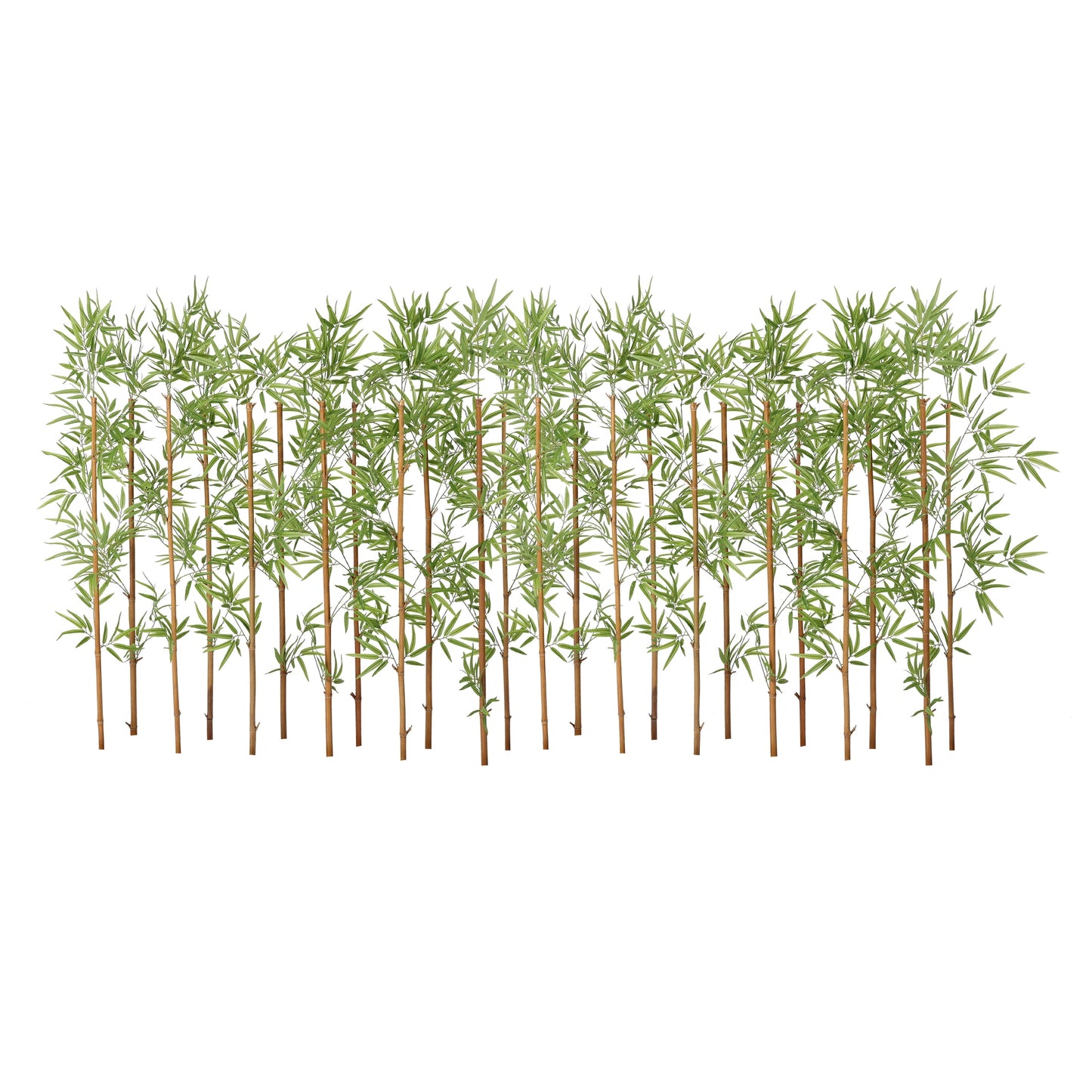 24 Pack 5FT Artificial Bamboo Privacy Screen - Faux Bamboo Plant Outdoor with Real Bamboo Poles, UV Resistant Dense Leaves Tall Fake Bamboo Fence Cover for Patio Backyard Balcony Wall Decor