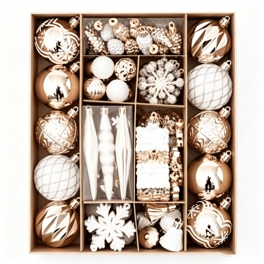 Christmas Ball Ornaments Set - Shatterproof Christmas Tree Ornaments with 10 Large 6cm Balls and Hanging D¨¦cor, Assorted Xmas Decorations for Tree, Wreath, Garland, Home Party Holiday D¨¦cor