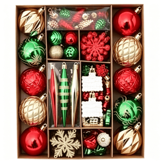 Christmas Ball Ornaments Set - Shatterproof Christmas Tree Ornaments with 10 Large 6cm Balls and Hanging D¨¦cor, Assorted Xmas Decorations for Tree, Wreath, Home Party Holiday D¨¦cor
