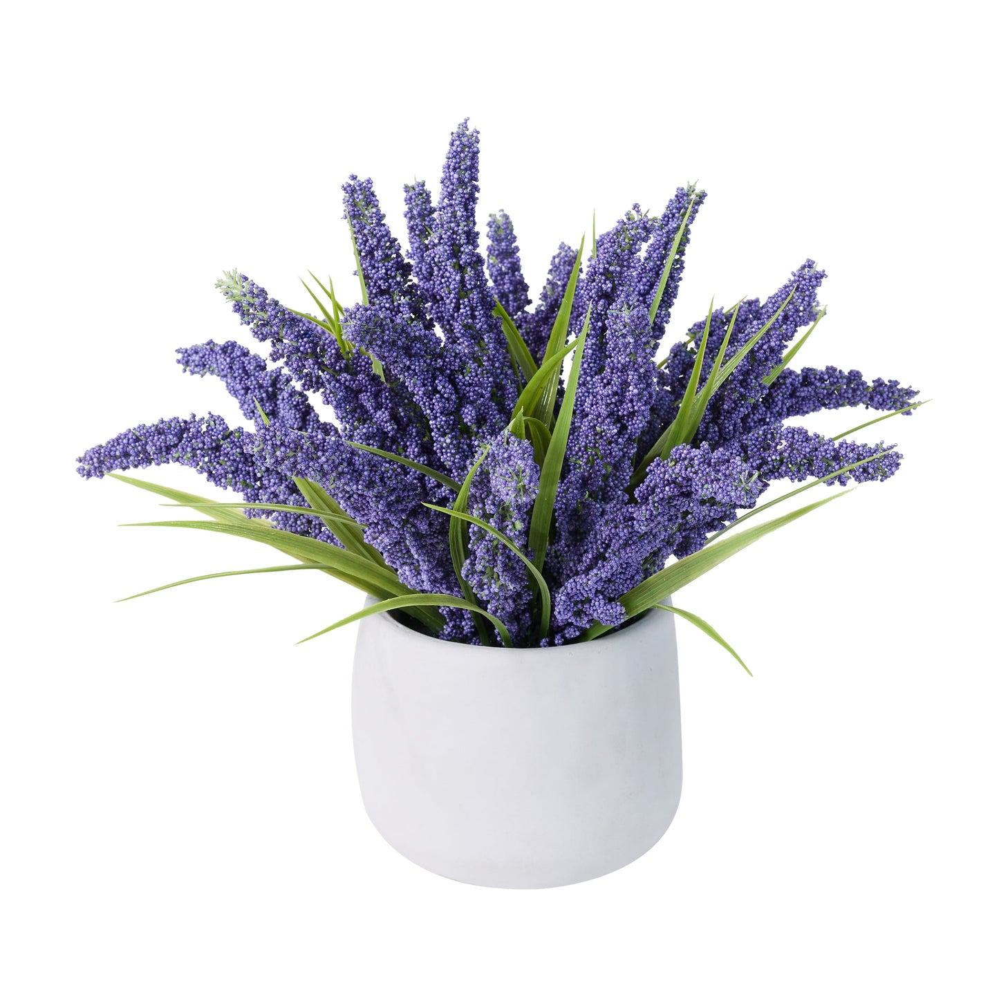 12in Artificial Lavender Plant in White Pot Faux Lavender Flowers Fake Lavender Plant, 21 Stems 42 Leaves Dense Realistic Purple Artificial Flowers for Farmhouse Home Bathroom Desk Decor