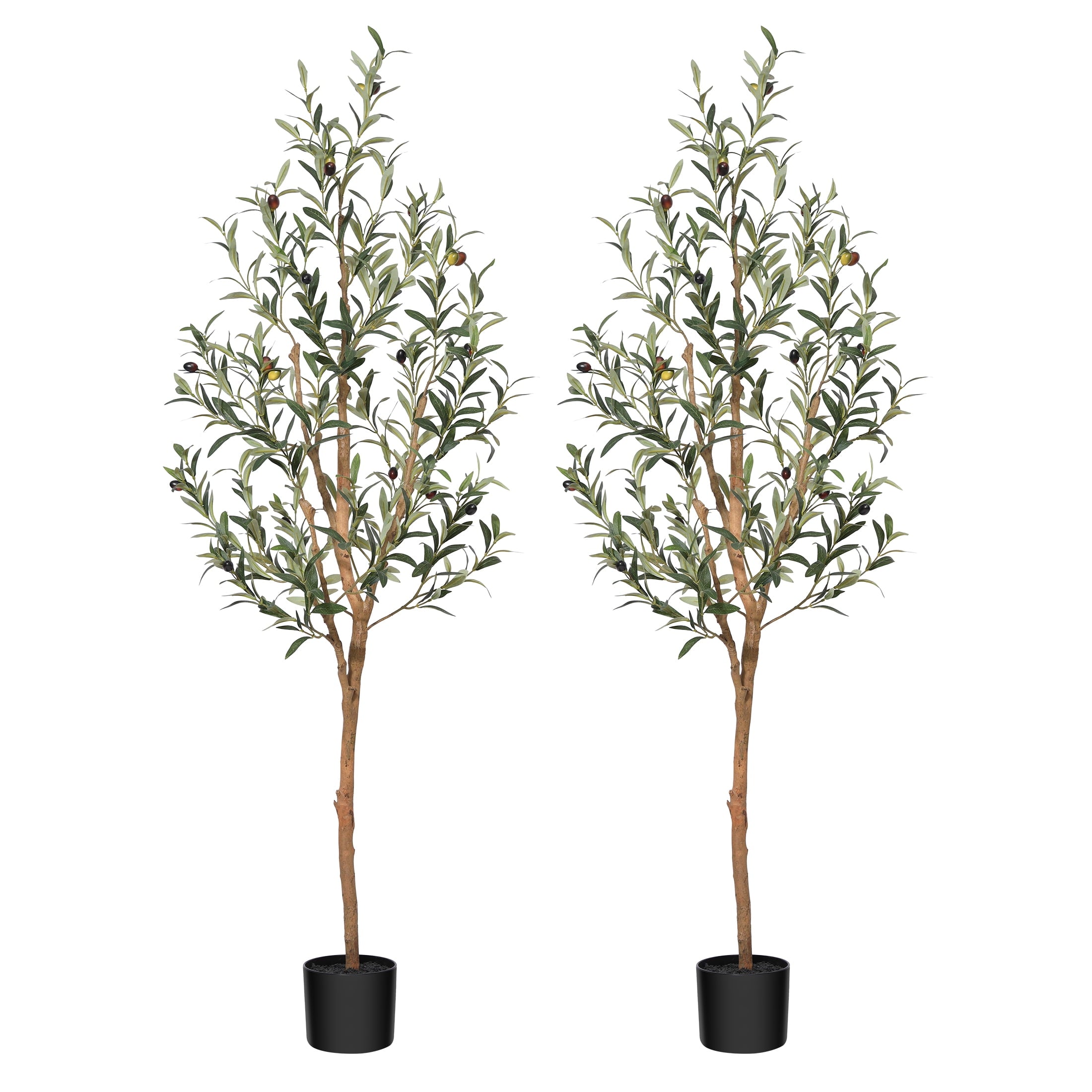 DR.Planzen 2 Pack 5ft Artificial Olive Tree Indoor, Tall Faux Olive Tr