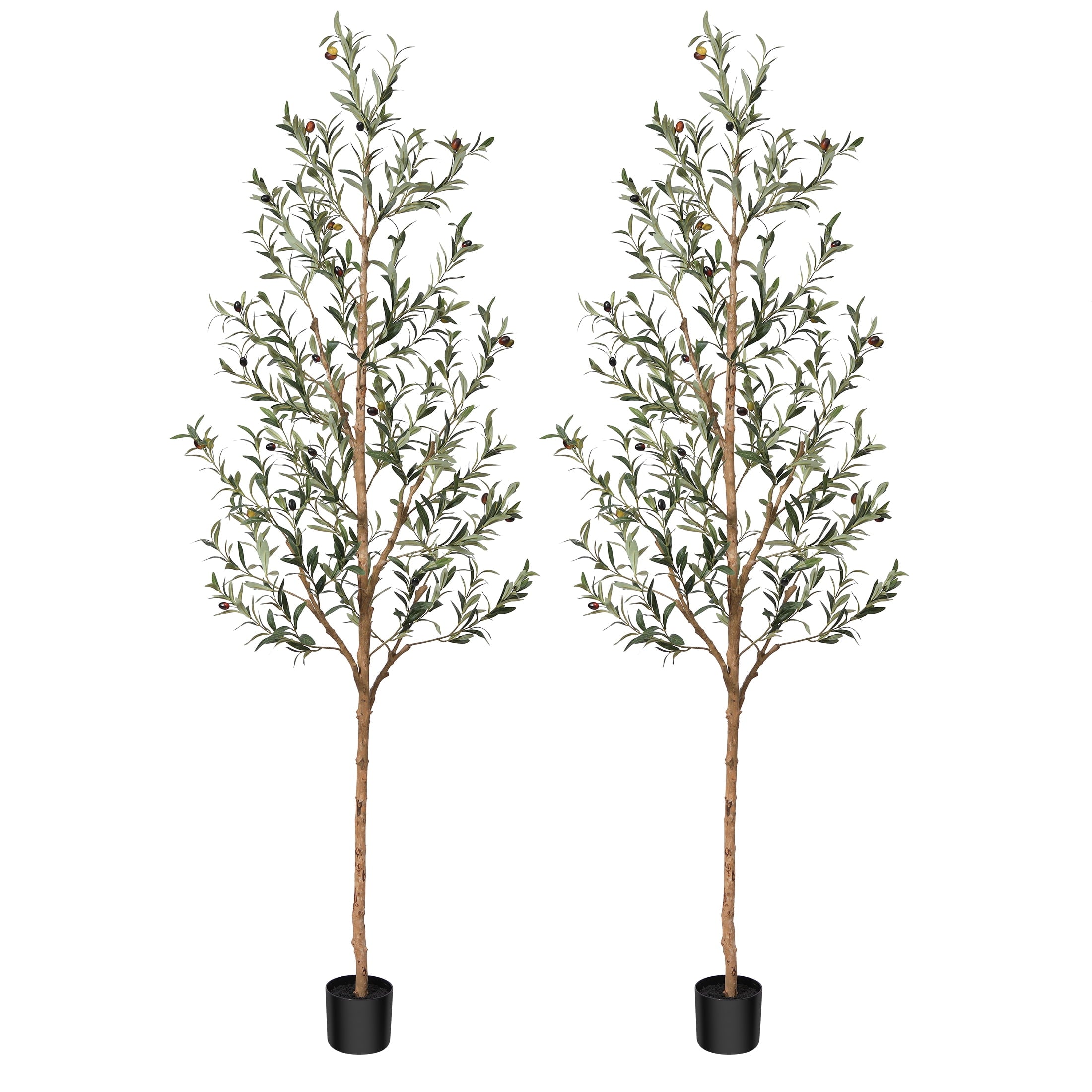 DR.Planzen 2 Pack 7ft Artificial Olive Tree Indoor, Tall Faux Olive Tr