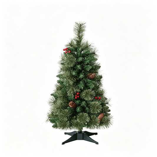 DR.Planzen 3ft Pre-Lit Mini Christmas Tree, Artificial Tabletop Christmas Tree, Battery Operated Christmas Tree - 80 LED Dual-Color Lights, 152 Branches for Home Office Decor