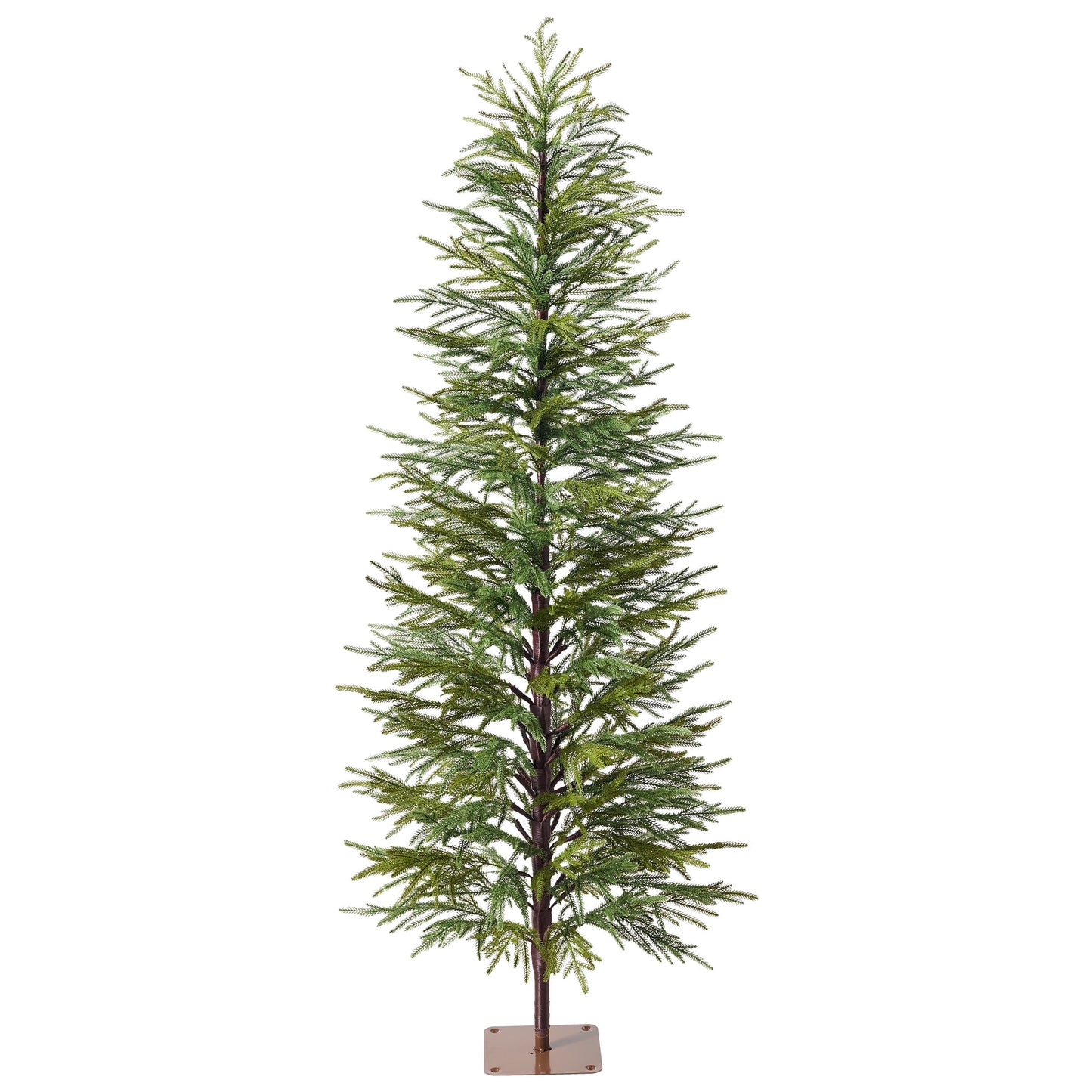 DR.Planzen 5' Unlit Green Cypress Artificial Christmas Tree, Slim Xmas Tree with Foldable Metal Stand, Easy Assembly Indoor Tabletop Holiday Decor