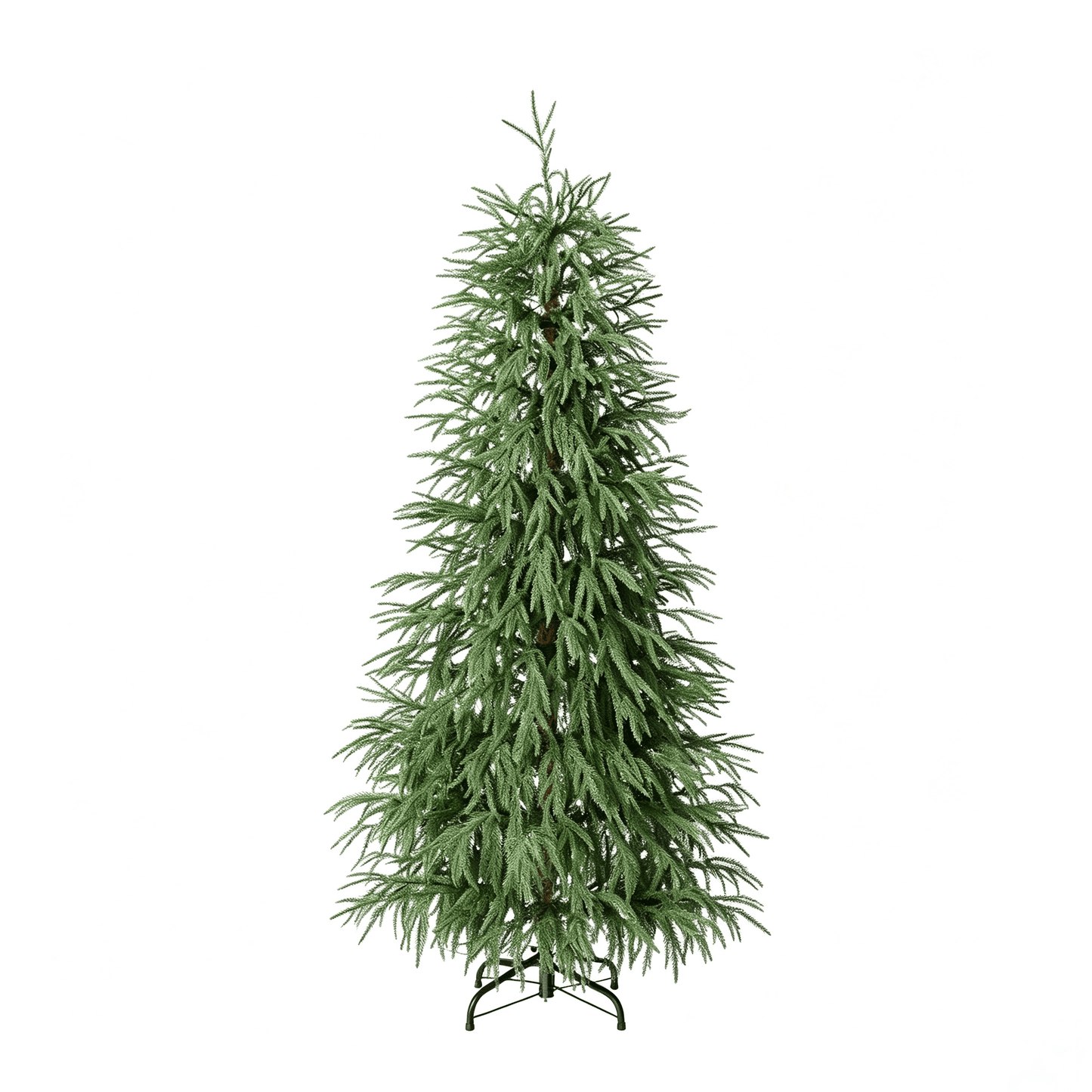 DR.Planzen 5ft Pre-Lit Norfolk Pine Christmas Tree, Artificial Slim Christmas Tree - 100 Warm White LEDs, 3 Light Modes, Adjustable PE Branches - for Apartment, Home & Office