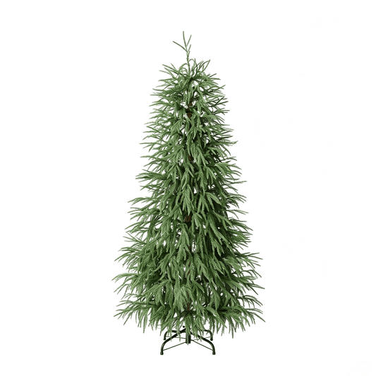 DR.Planzen 5ft Pre-Lit Norfolk Pine Christmas Tree, Artificial Slim Christmas Tree - 100 Warm White LEDs, 3 Light Modes, Adjustable PE Branches - for Apartment, Home & Office