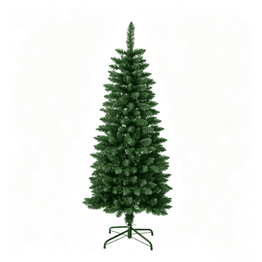 DR.Planzen 5FT Prelit Pencil Christmas Tree, Artificial Slim Christmas Tree, Slim Xmas Tree with Lights - 150 LED Warm White & Multicolor, 9 Modes - Indoor Tree for Apartment Office