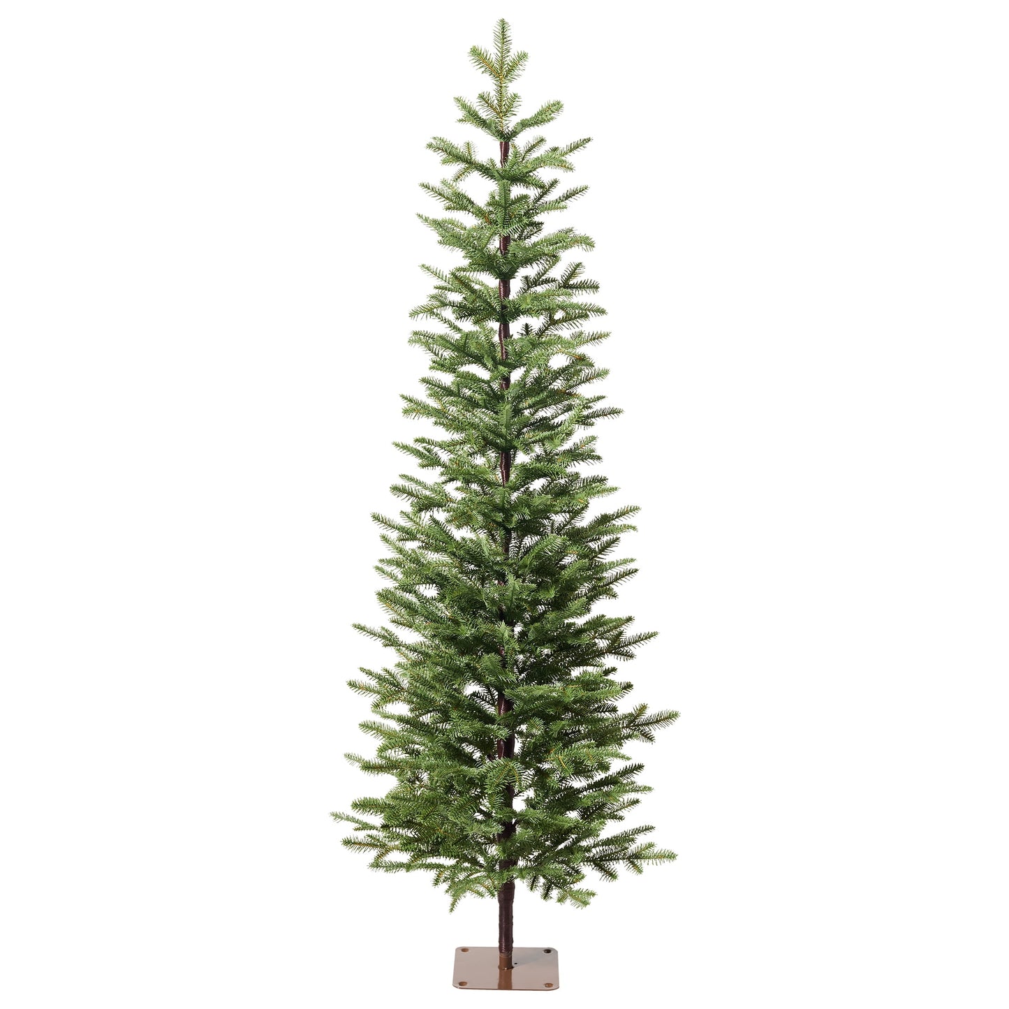 DR.Planzen 5ft Prelit Pencil Christmas Tree with 120 Warm White LED Lights, 1104 PE Branch Tips, Iron Base, Slim Artificial Christmas Tree for Apartment, Entryway, Corner, Office