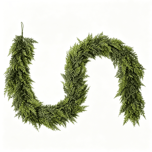 DR.Planzen 6FT Norfolk Pine Garland, 600 PE Tips Christmas Garland, Faux Greenery Garland, Artificial Pine Garland, Christmas Greenery for Fireplace Mantel Table Stairs Indoor Decor