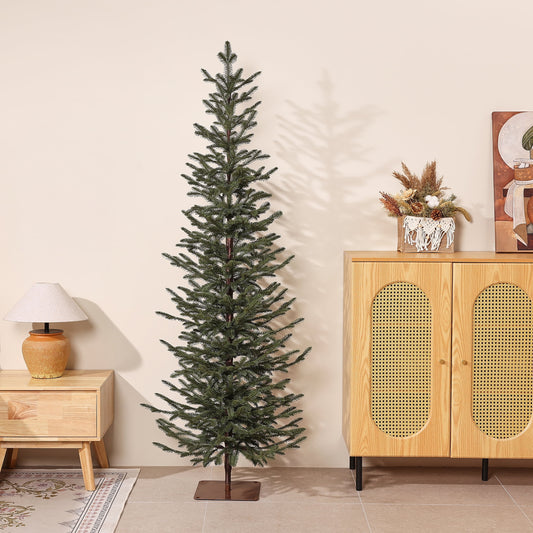 Artificial Christmas Tree 6ft PE Realistic Unlit Green - Full Branches Easy Assembly with Durable Metal Stand - Holiday Indoor Decoration for Family Home Reusable Flame Retardant