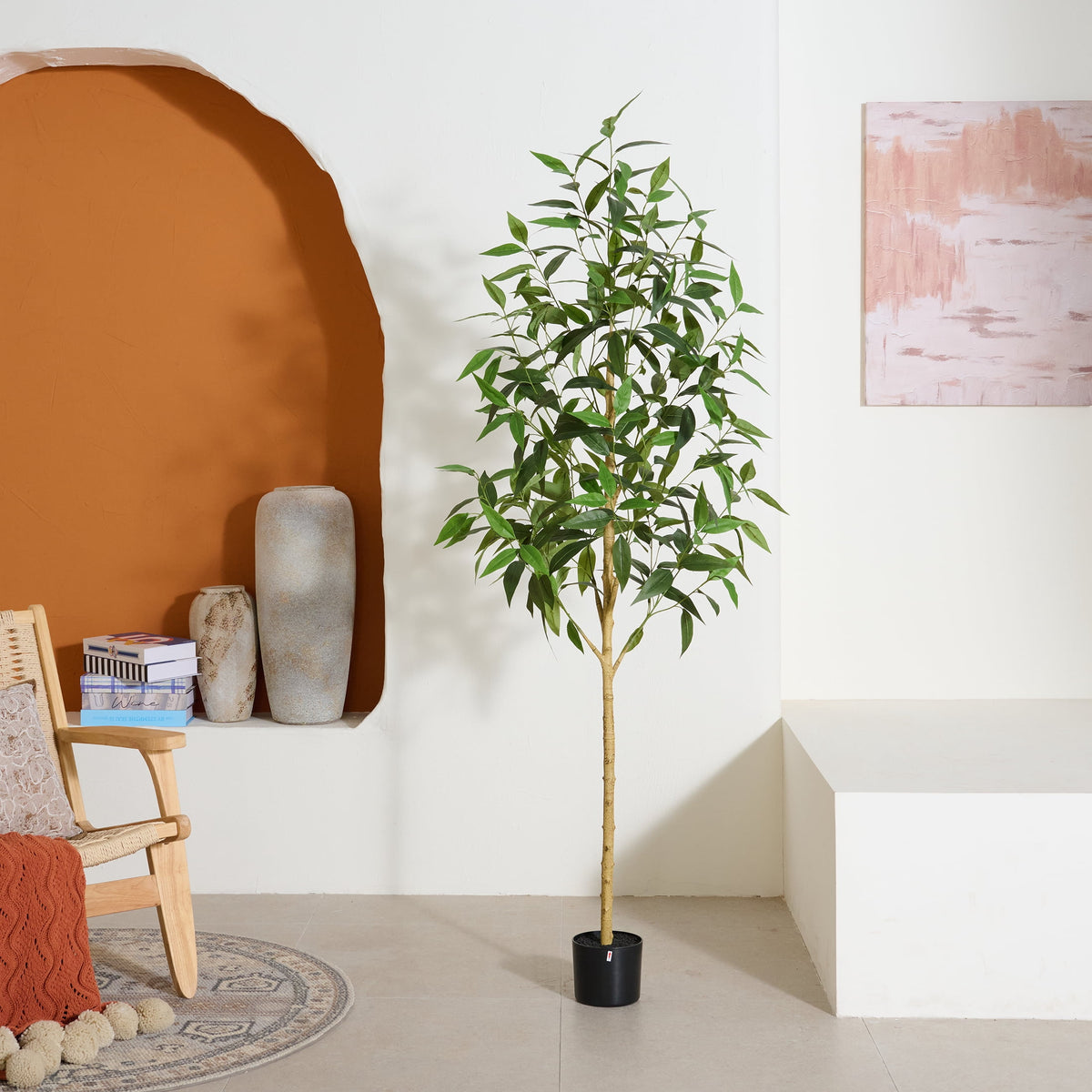 DR.Planzen 6ft Artificial Eucalyptus Tree,Tall Faux Eucalyptus, Large Floor Plant for Home, Office, and Commercial Decor