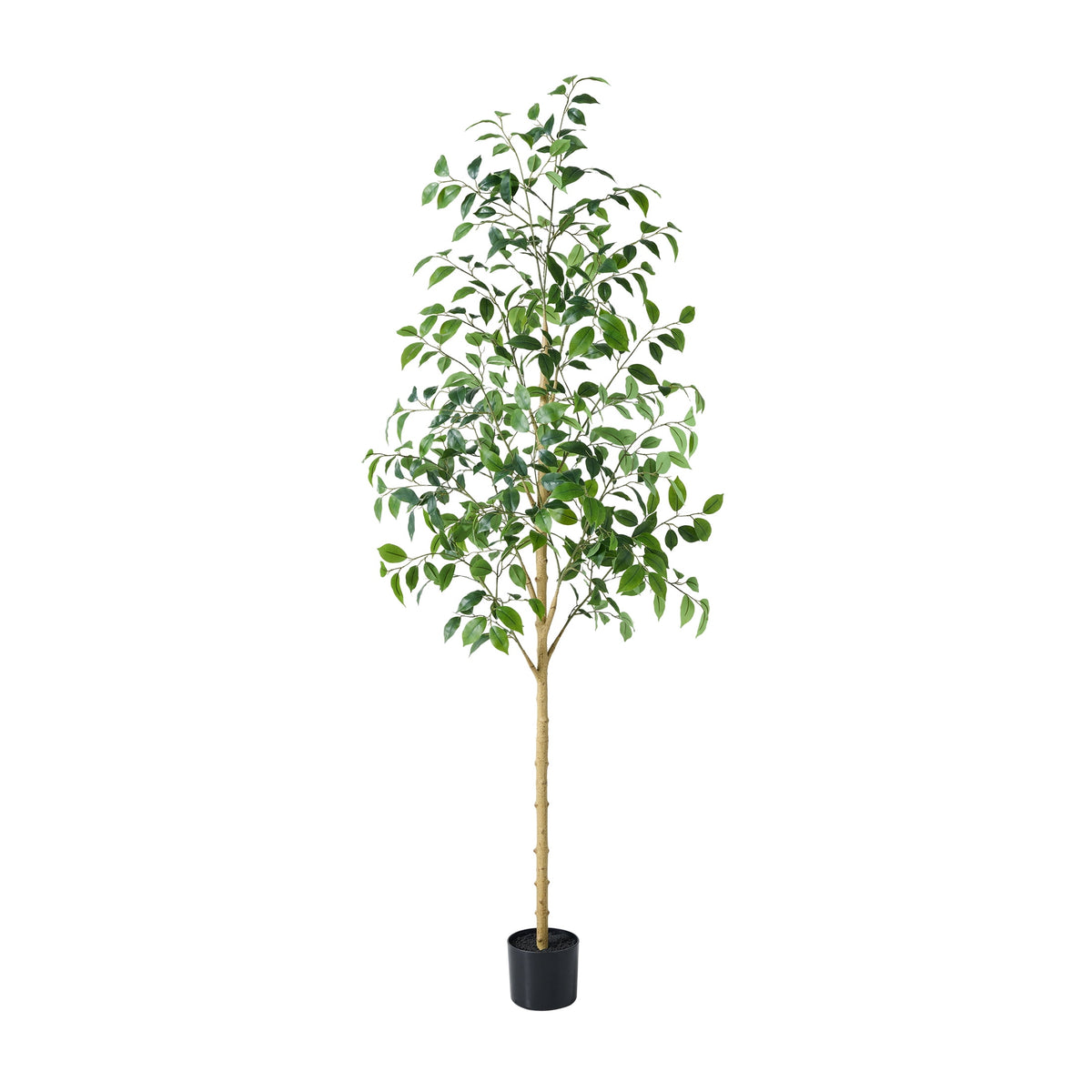 DR.Planzen 6ft Artificial Ficus Tree in Black Pot, Tall Plant with Lush Foliage, Large Indoor Floor Plant for Living Room & Office