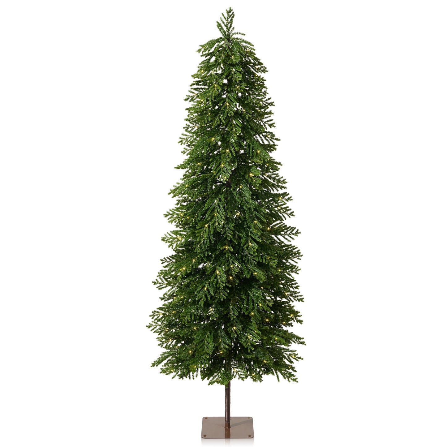 DR.Planzen 6ft Pre-Lit Artificial Norfolk Pine Tree with Metal Stand, 170 Warm White LED Lights, 3-Piece Assembly Faux Tree in Coffee Pot for Indoor Home & Office Decor