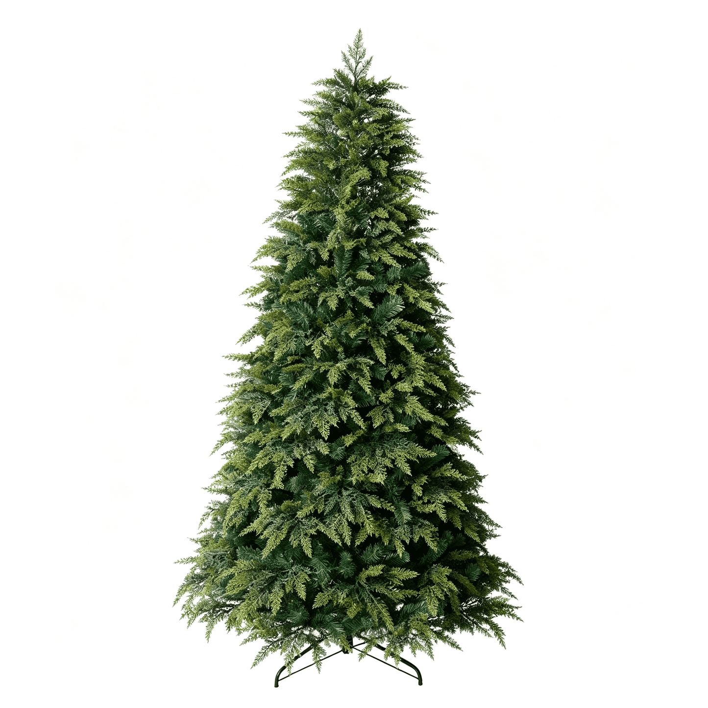 DR.Planzen 7.5FT Pre Lit Cedar Christmas Tree - Realistic PE PVC Branches, 500 Warm White LED Lights, Artificial Christmas Tree with Sturdy Iron Stand for Living Room Holiday Decor