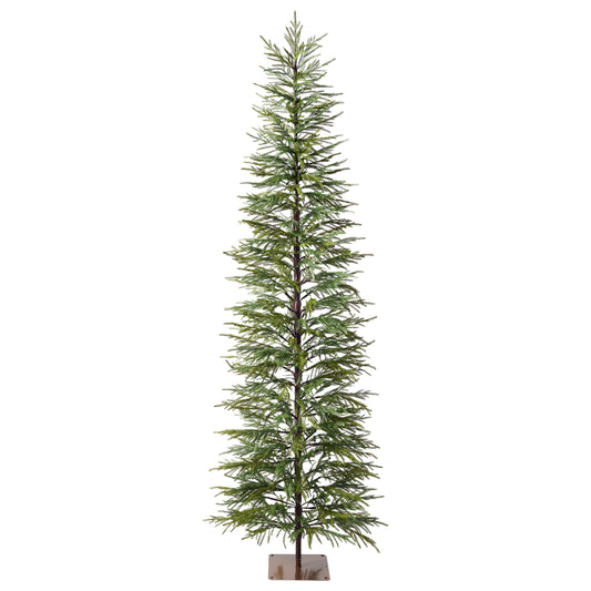 DR.Planzen 7' Unlit Green Cypress Artificial Christmas Tree, Full-Bodied Xmas Tree with Foldable Metal Stand, Easy Assembly Indoor Large Room Holiday Decor