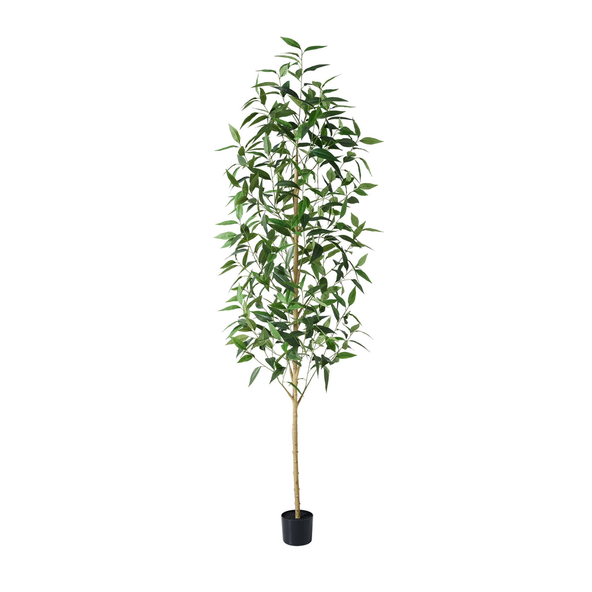 DR.Planzen 7ft Artificial Eucalyptus Tree, Tall Faux Plant in Black Pot, Large Floor Plant for Home & Office Decor