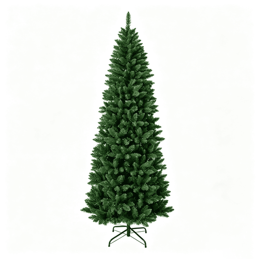 DR.Planzen 7FT Prelit Pencil Christmas Tree, Artificial Slim Christmas Tree, Slim Xmas Tree with Lights - 330 LED Warm White & Multicolor, 9 Modes - Indoor Tree for Apartment Office