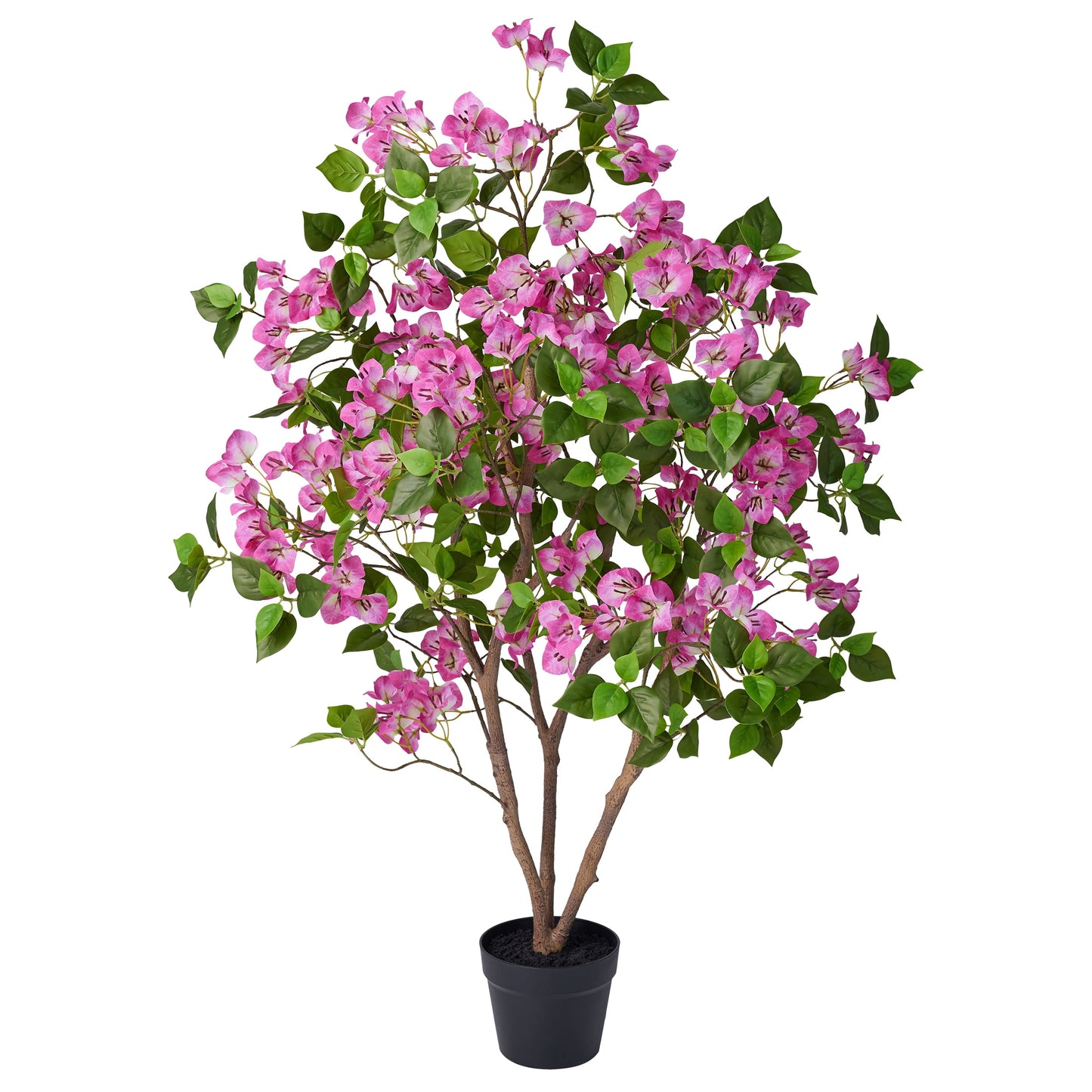 Artificial Bougainvillea Tree 4FT UV Resistant Faux Bougainvillea Plant Fake Tree Pink Bougainvillea Tree - 390 Leaves 273 Flowers Artificial Plant with Weighted Base, Indoor Outdoor Artificial Tree