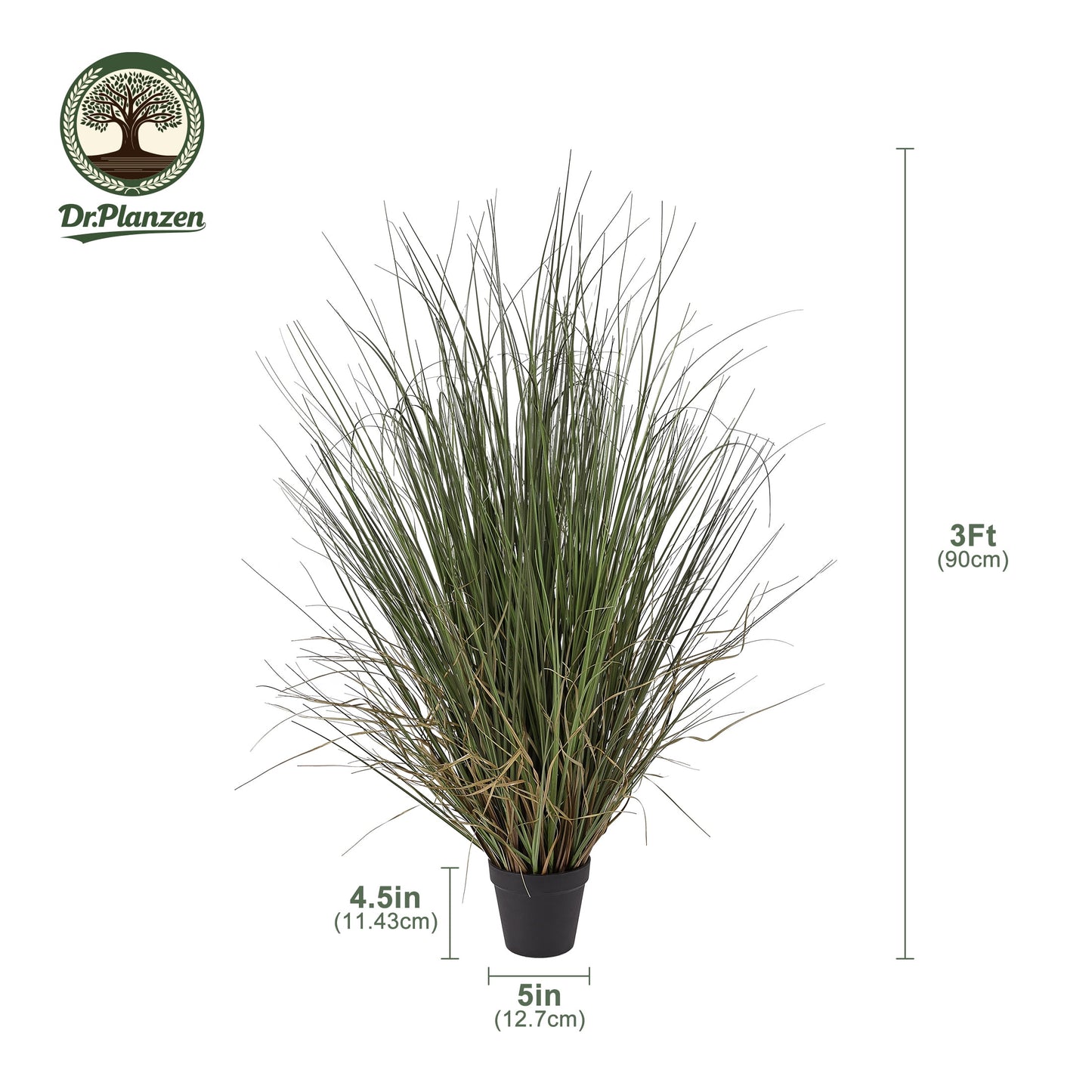 Dr.Planzen 3Ft Artificial Onion Grass Plant in Pot, 35.4in Tall Faux Foliage with Realistic Thin Leaves, Easy Care Floor Plant for Home, Office, Living Room Decor