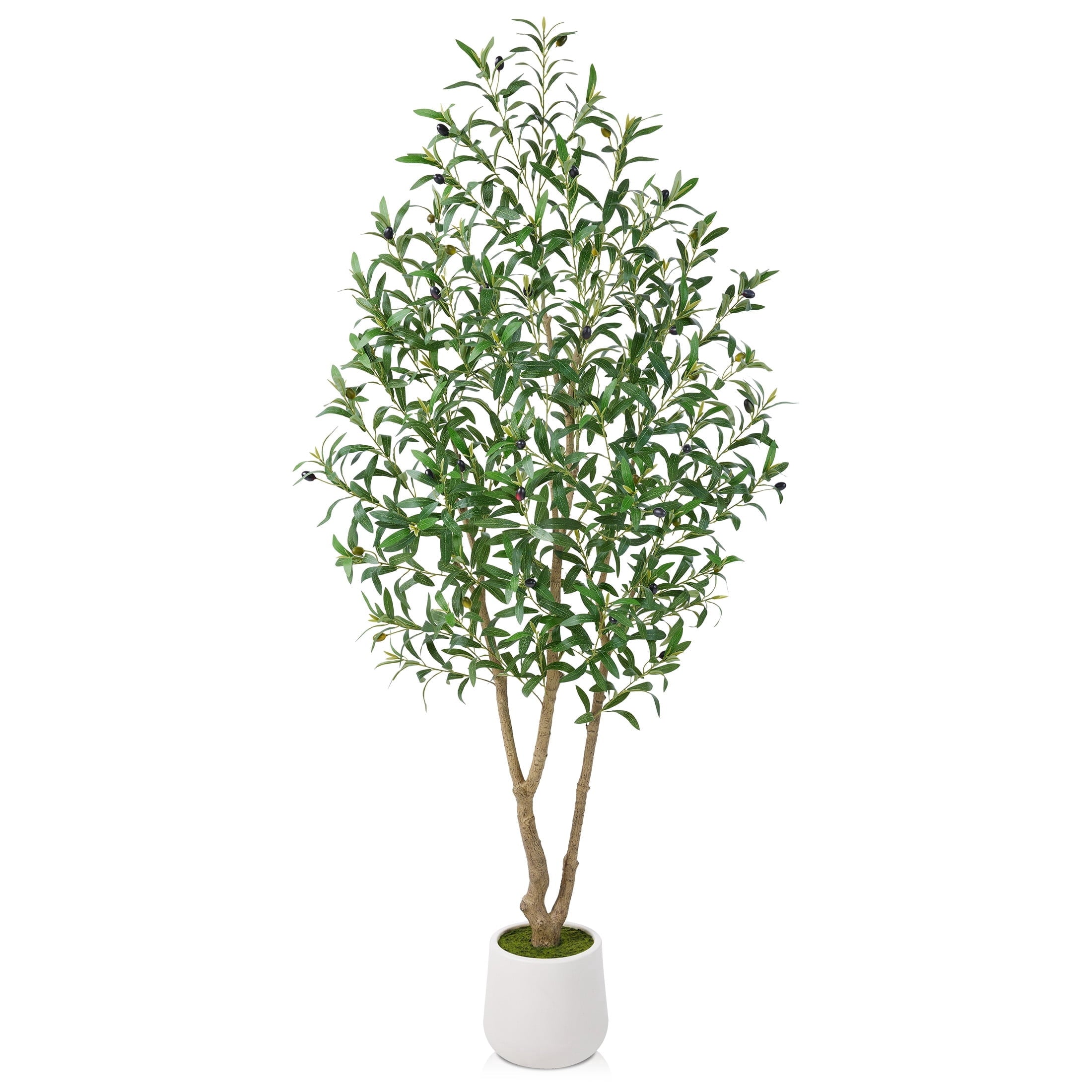 DR.Planzen 6ft Dense Artificial Olive Tree - Faux Olive Plant for Indo