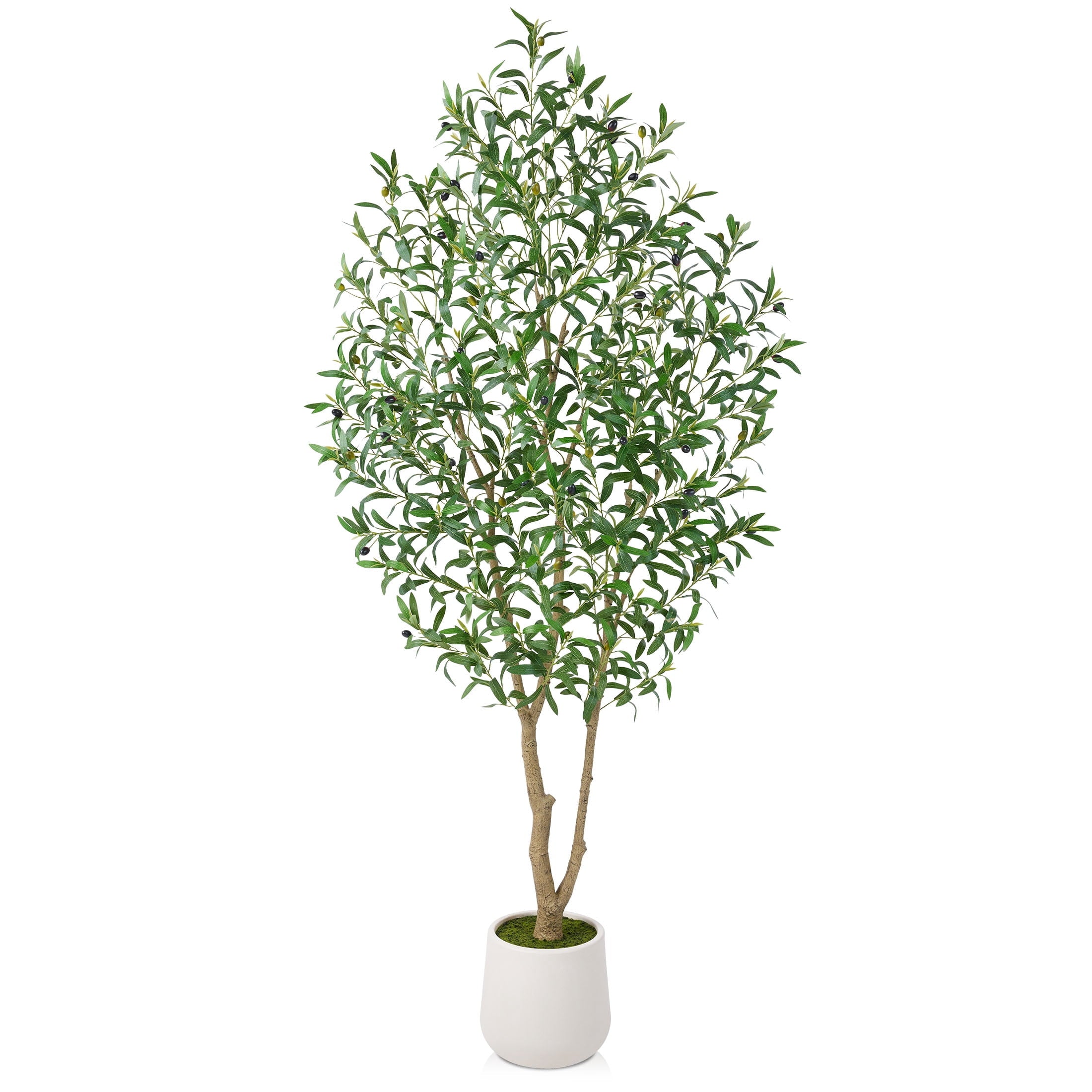 DR.Planzen 7ft Dense Artificial Olive Tree - Faux Olive Plant for Indo