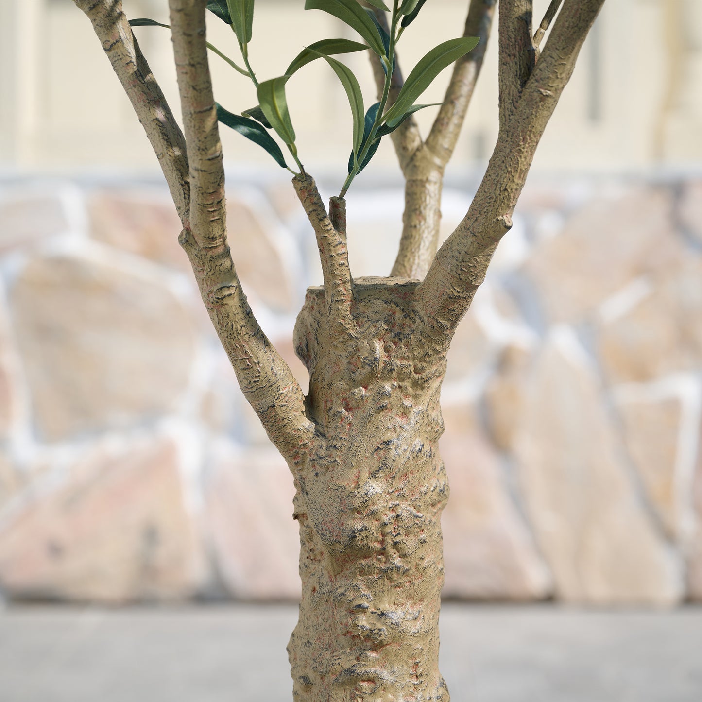 DR.Planzen 6FT Giant Artificial Olive Tree, Tall Silk Faux Olive Tree with Massive Trunk Base, Large UV Resistant Black Plastic Potted Plant for Indoor Outdoor Home Office Decor