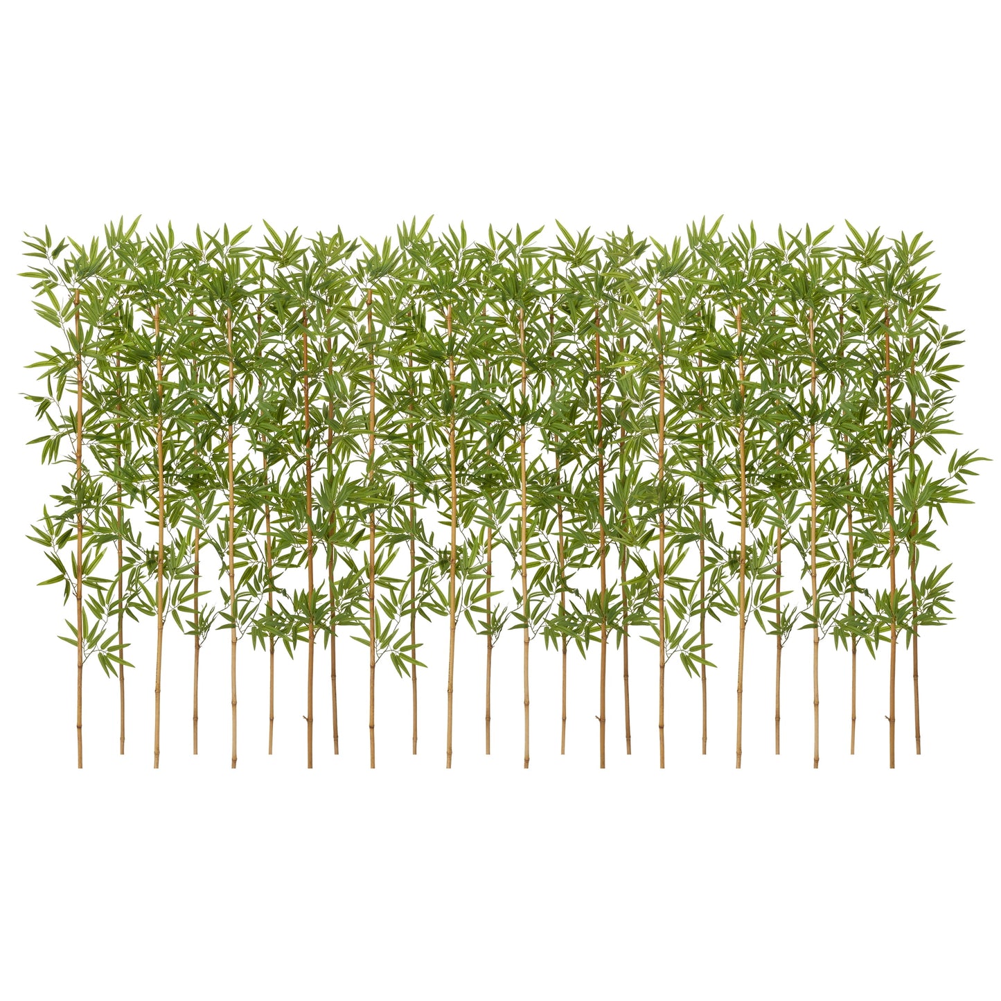 24 Pack 6FT Artificial Bamboo Privacy Screen - Faux Bamboo Plant Outdoor with Real Bamboo Poles, UV Resistant Dense Leaves Tall Fake Bamboo Fence Cover for Patio Backyard Balcony Wall Decor