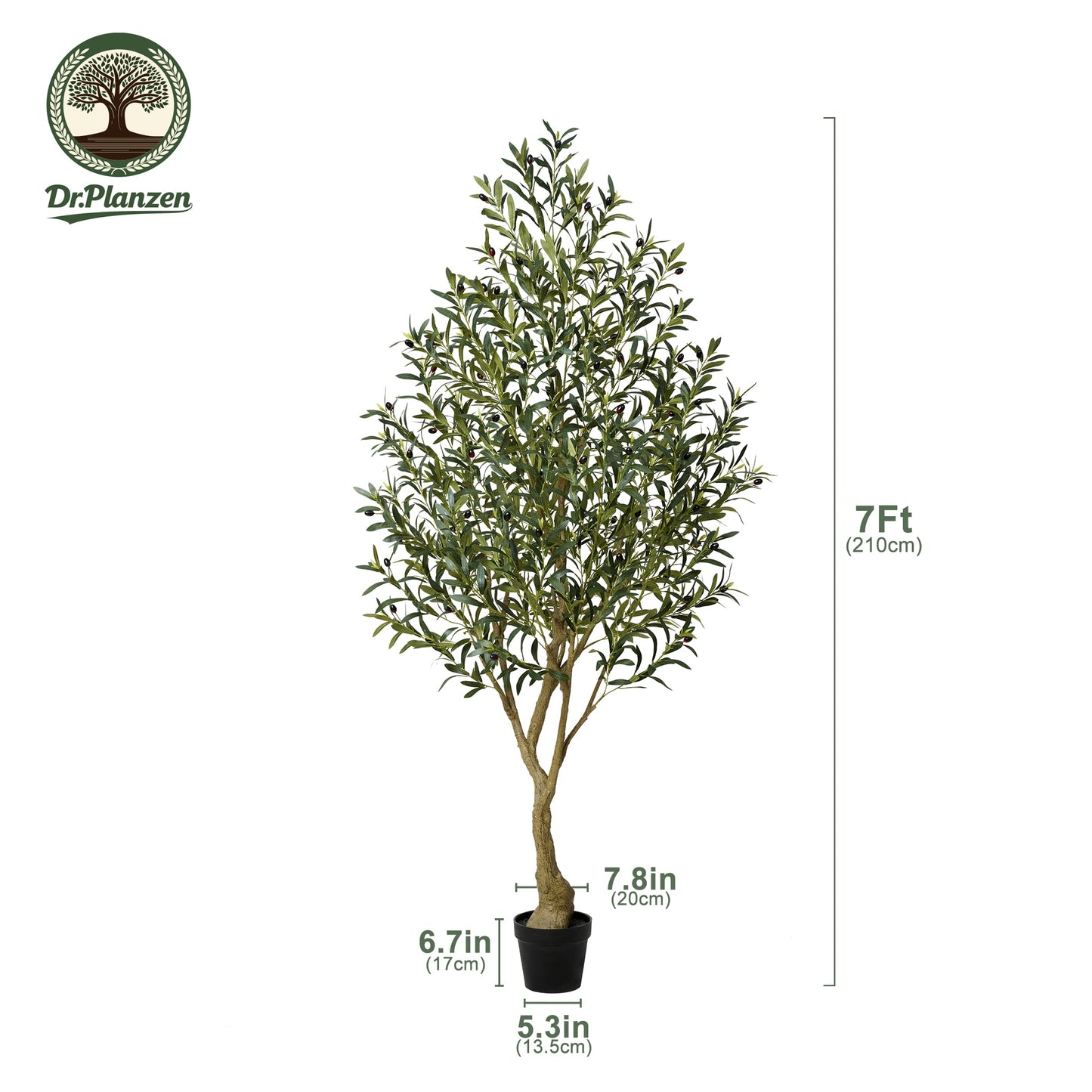 7FT Fuller Artificial Olive Tree in Pot, Artificial Olive Plants with Fruits, Realistic Indoor Outdoor Plants for Home Decor Housewarming Gift