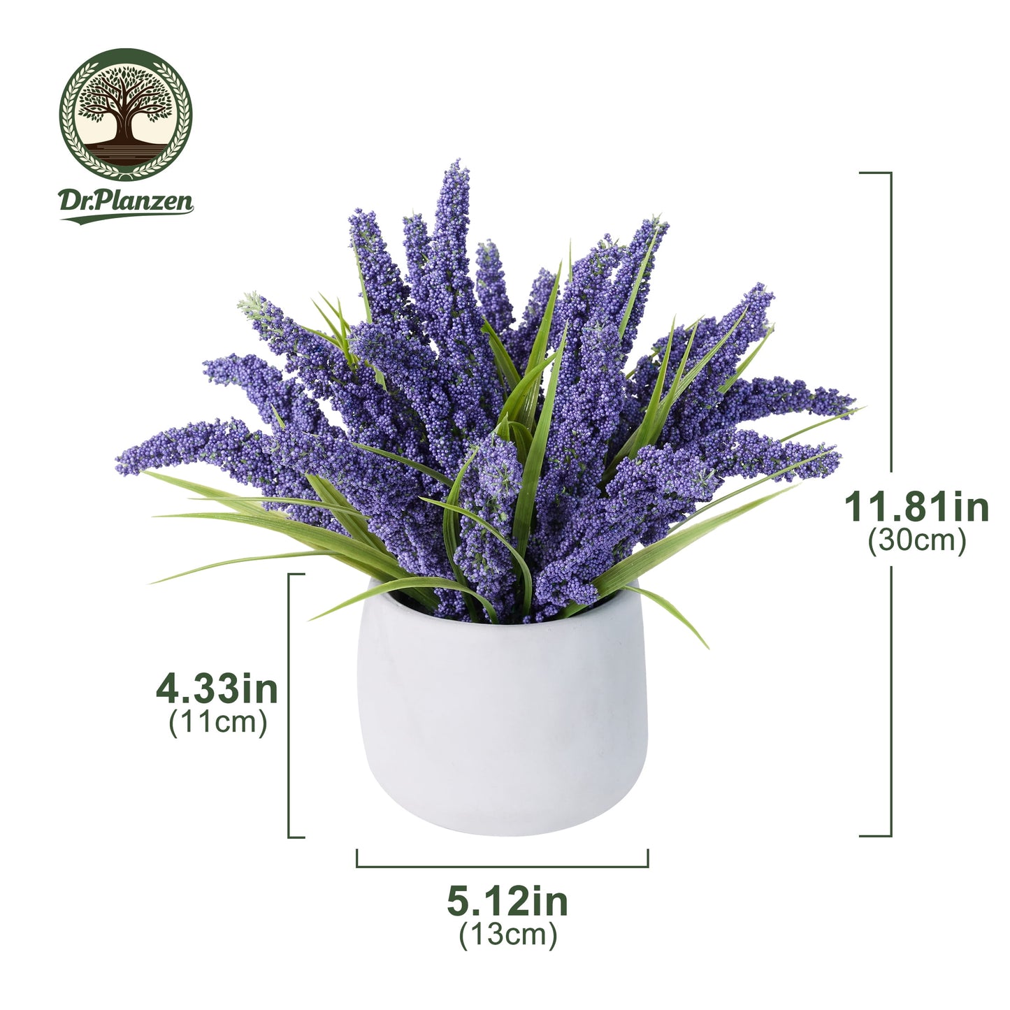 12in Artificial Lavender Plant in White Pot Faux Lavender Flowers Fake Lavender Plant, 21 Stems 42 Leaves Dense Realistic Purple Artificial Flowers for Farmhouse Home Bathroom Desk Decor