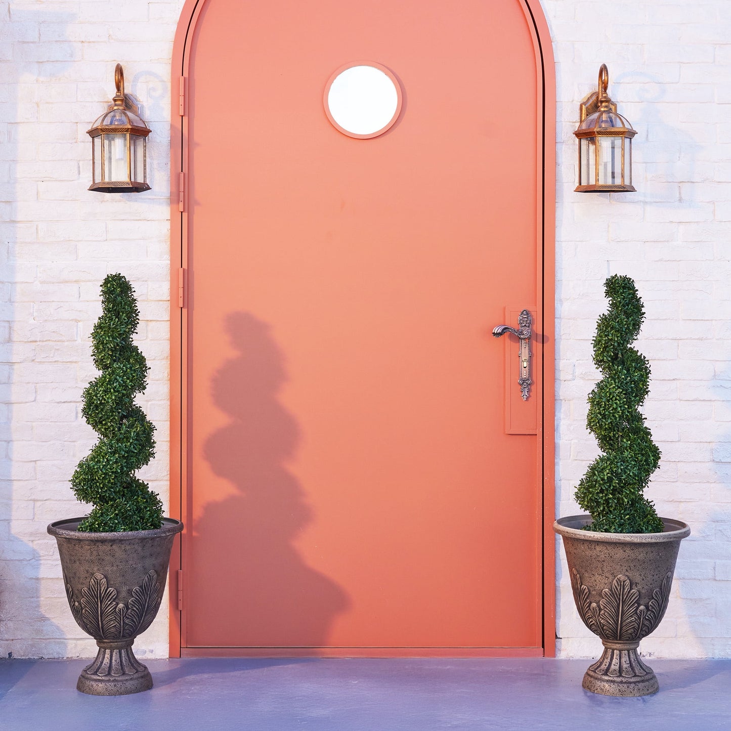 2 Pack 3FT Artificial Boxwood Spiral Topiary Tree ¨C 450 Leaves Faux Boxwood Plant, UV Resistant Artificial Plant ¨C Realistic Front Door Entryway Porch Decor Potted Tree for Outdoor Garden Patio