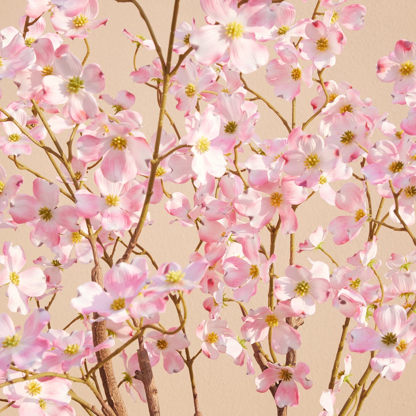 DR.Planzen 3ft Pink Artificial Dogwood Tree, Lifelike Faux Dogwood Flower Tree with Green Leaves for Home Decor Indoor Outdoor, Spring Decoration for Living Room Office