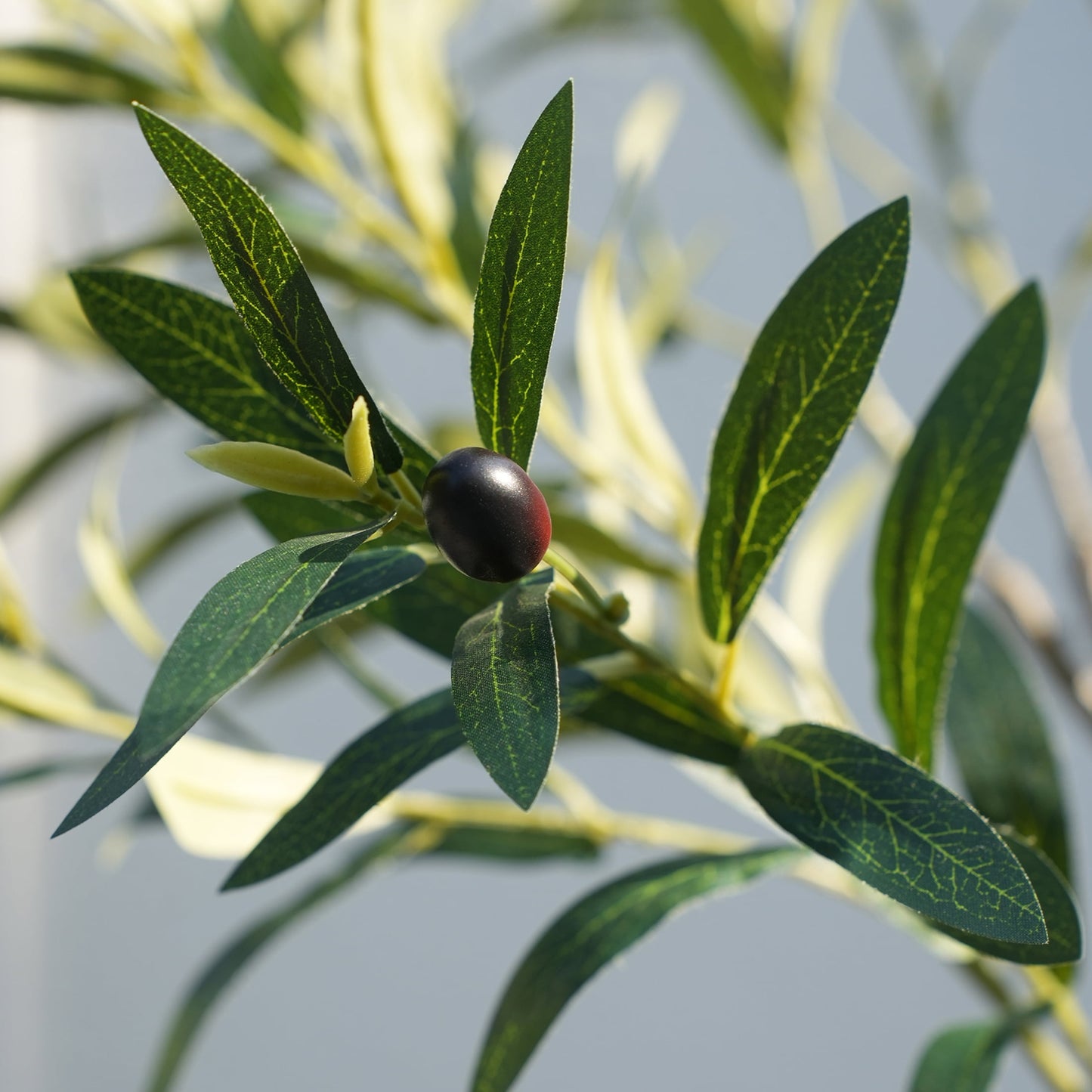 7FT Fuller Artificial Olive Tree in Pot, Artificial Olive Plants with Fruits, Realistic Indoor Outdoor Plants for Home Decor Housewarming Gift