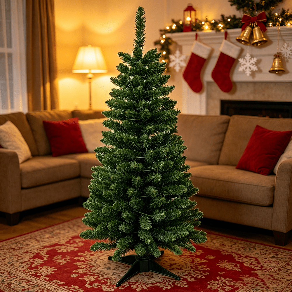 4 ft Christmas Tree with Lights - Artificial Christmas Tree, Battery Operated Christmas Tree, Small Mini Xmas Tree for Indoor Holiday Decorations, Tabletop, Living Room, Office