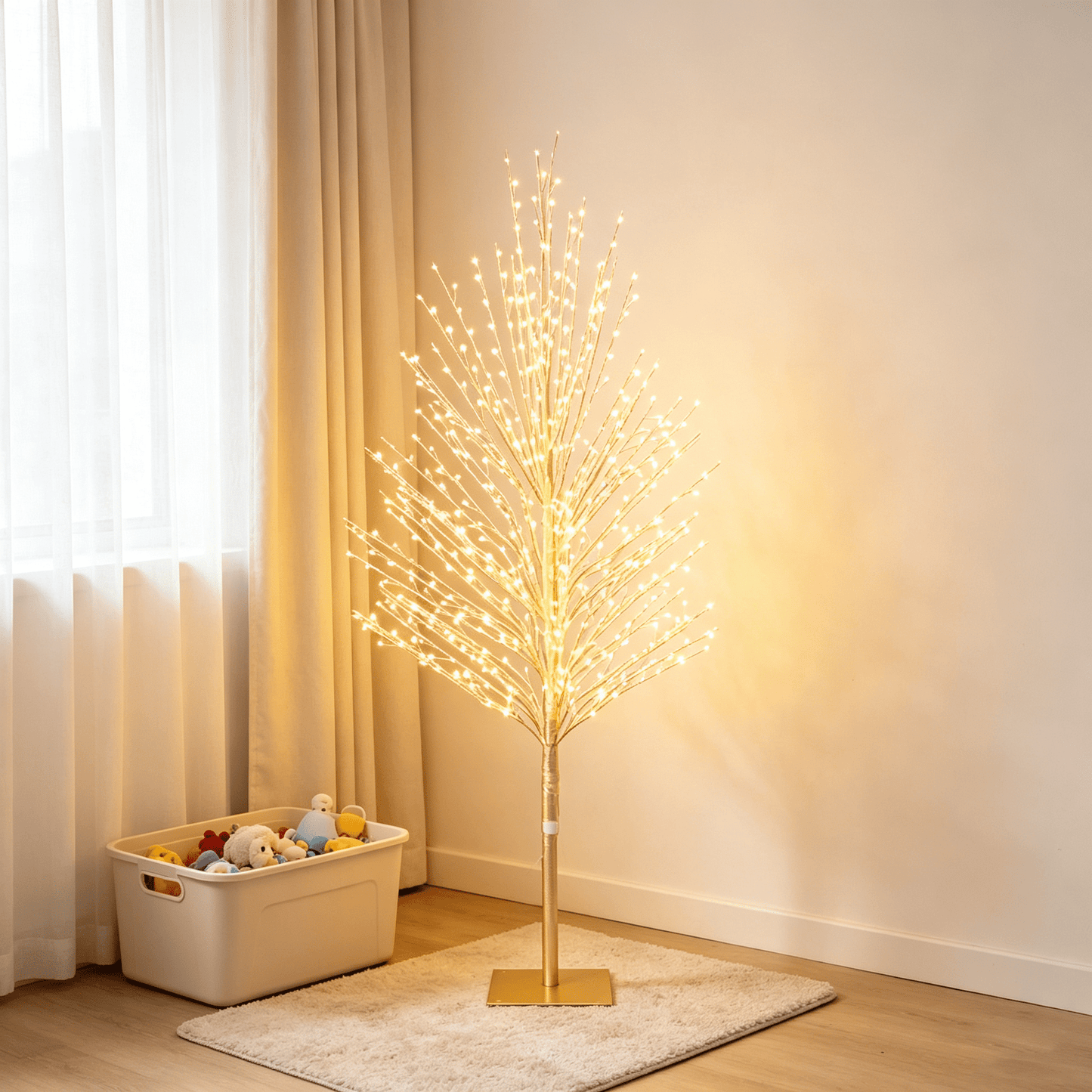DR.Planzen 4FT Pre-Lit Twisted LED Christmas Tree, Golden Warm White Lighted Spiral Tree with Breathing Flash, Indoor & Outdoor Holiday Decor