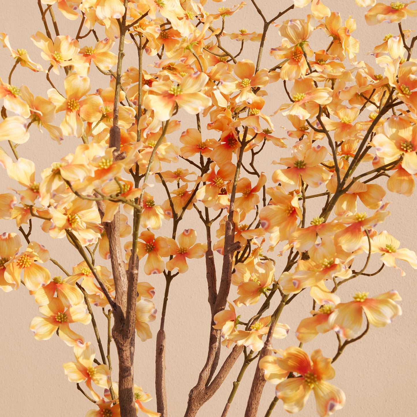DR.Planzen 2 Pack 3ft Artificial Yellow Dogwood Tree, Lifelike Faux Dogwood Flower Tree with Green Leaves for Home Decor Indoor Outdoor, Spring Decoration for Living Room Office
