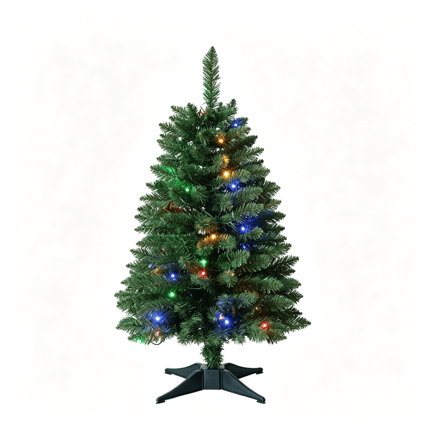 DR.Planzen 3FT Mini Pre Lit Christmas Tree - Artificial Tabletop Xmas Tree with 50 LED Lights, 8 Lighting Modes, 160 PVC Branches for Home Office Apartment Holiday Decorations