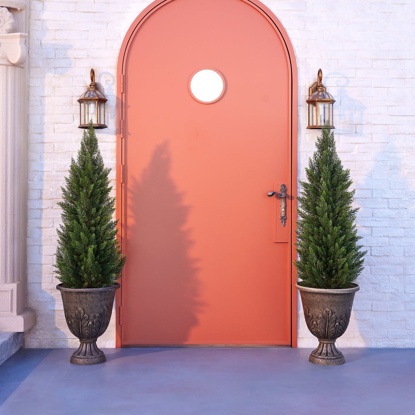 DR.Planzen 4ft Artificial Cedar Tree with Real Wood Trunk, Faux Silk Plant UV Resistant for Indoor Outdoor, Lifelike Fake Potted Tree for Home Office Decor