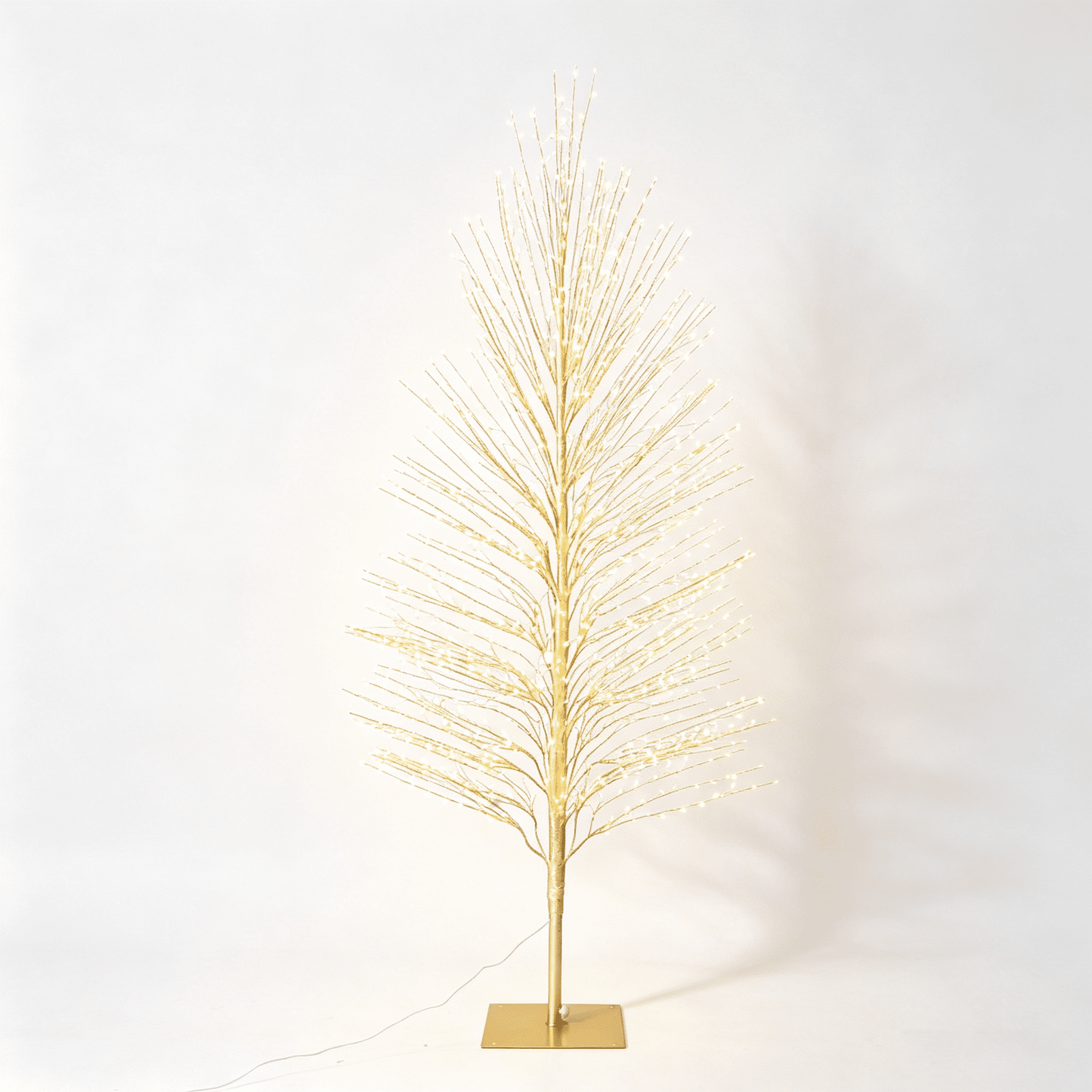 DR.Planzen 5FT Pre-Lit Twisted LED Christmas Tree, Golden Warm White Lighted Spiral Tree with Breathing Flash, Indoor & Outdoor Holiday Decor