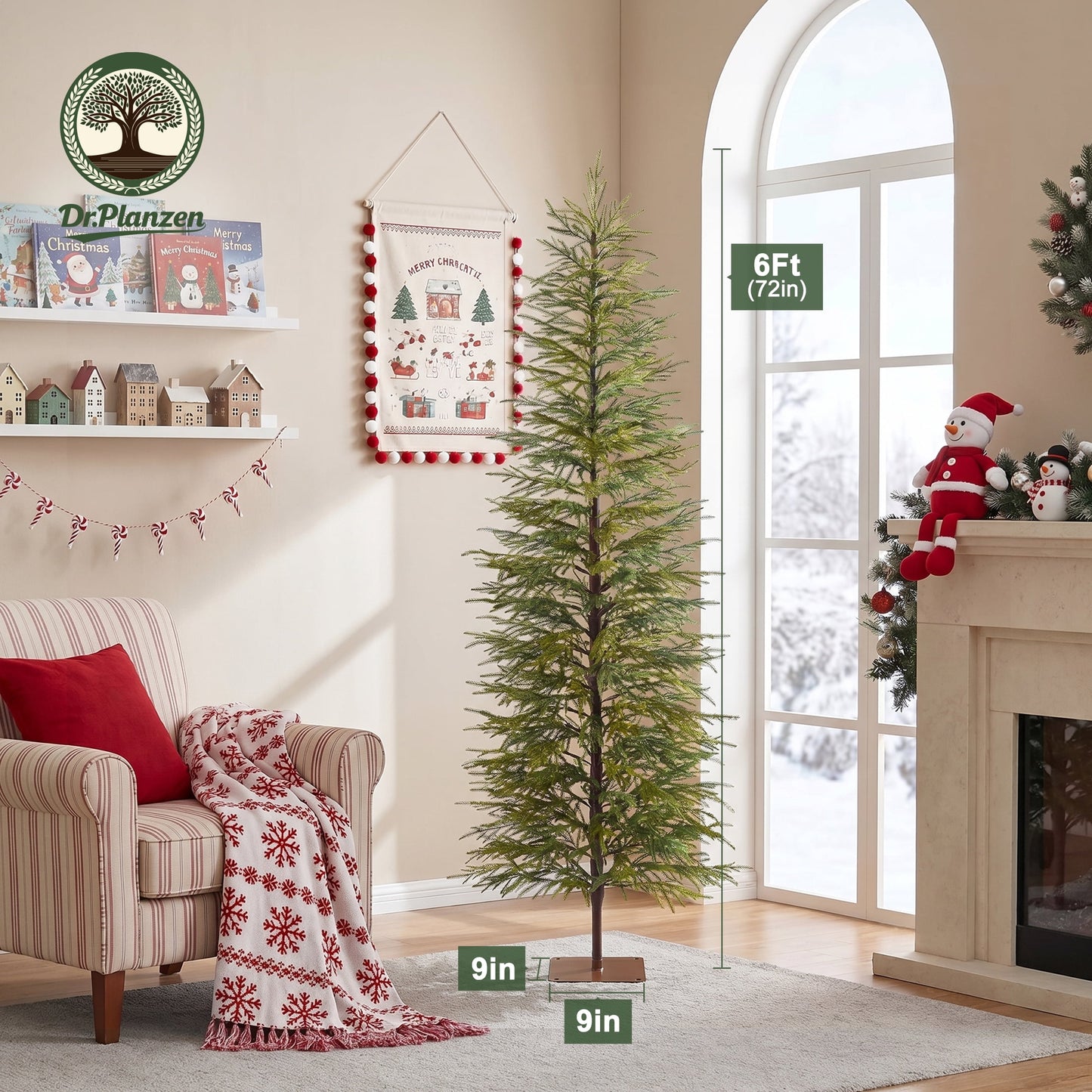 DR.Planzen 6' Artificial Christmas Tree for Indoor Christmas Decor ¨C Premium Green Cypress