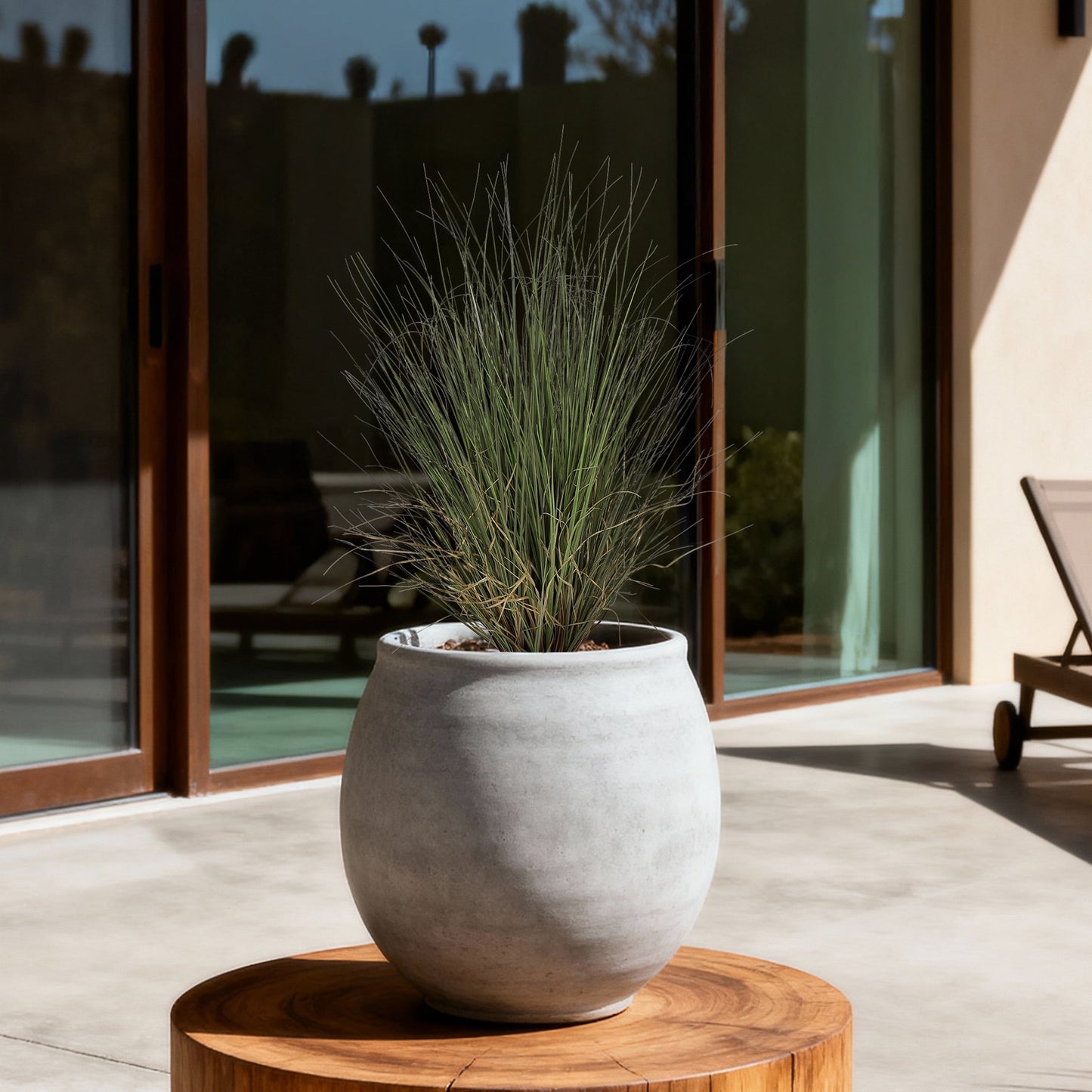 Dr.Planzen 3Ft Artificial Onion Grass Plant in Pot, 35.4in Tall Faux Foliage with Realistic Thin Leaves, Easy Care Floor Plant for Home, Office, Living Room Decor