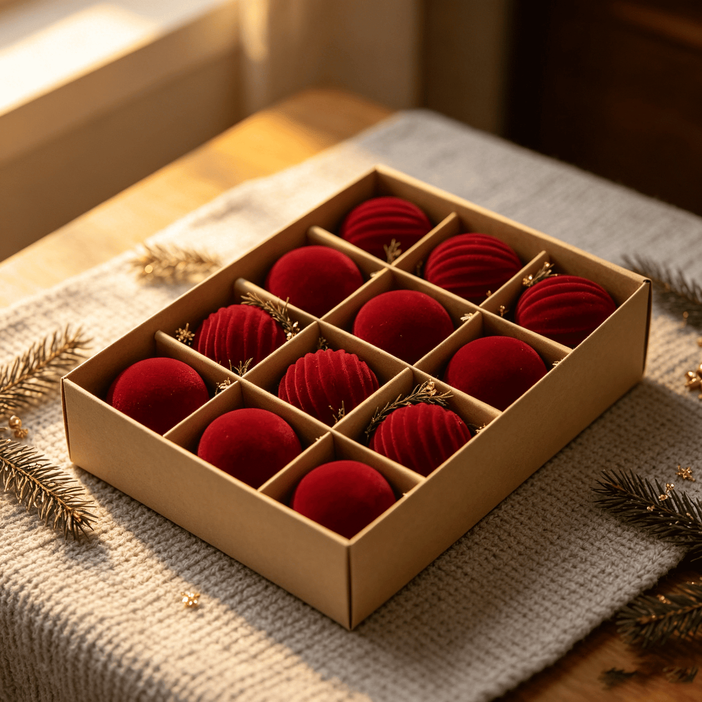 Velvet Christmas Ball Ornaments Set - 12pcs Large 10cm Christmas Tree Ornaments, Soft Fabric Hanging Balls in Assorted Elegant Holiday Colors for Tree, Wreath, Garland, Home Party D¨¦cor