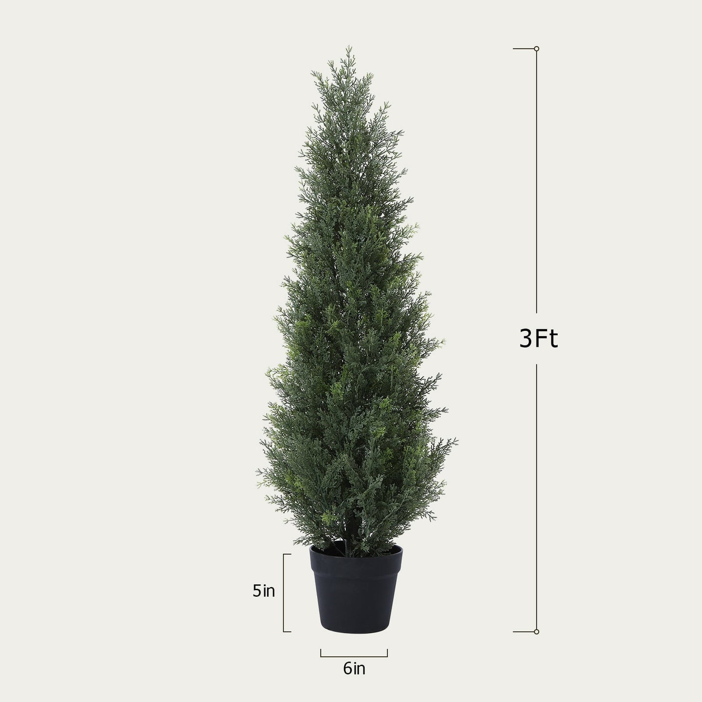 DR.Planzen 2 Pack 3 FT Artificial Cedar Tree with 699 PE Leaves, Indoor Faux Topiary Cedar Tree, Potted Fake Tree - Adjustable Branches - Slim Decor for Entryway & Covered Porch