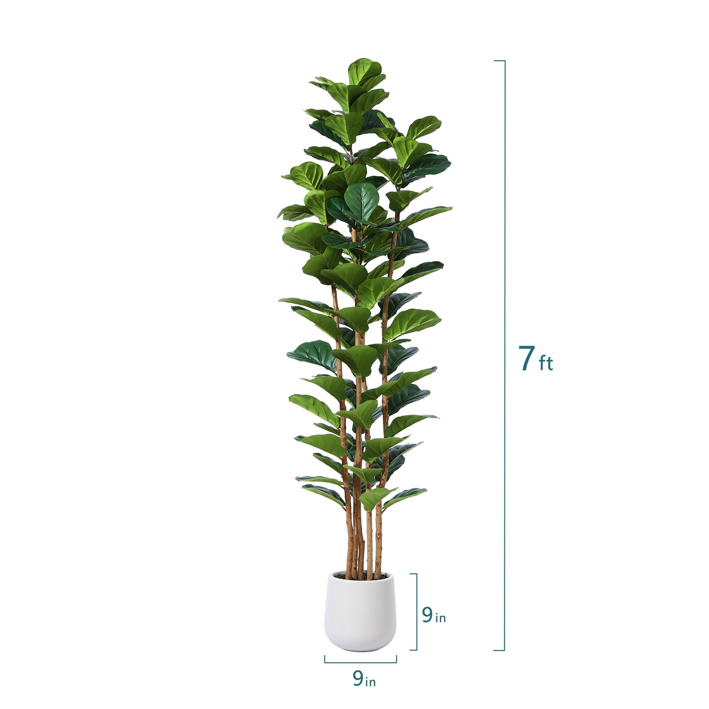 DR.Planzen 7FT Artificial Fiddle Leaf Fig Tree with Realistic Leaves and Natural Trunk, Silk Faux Potted Tree