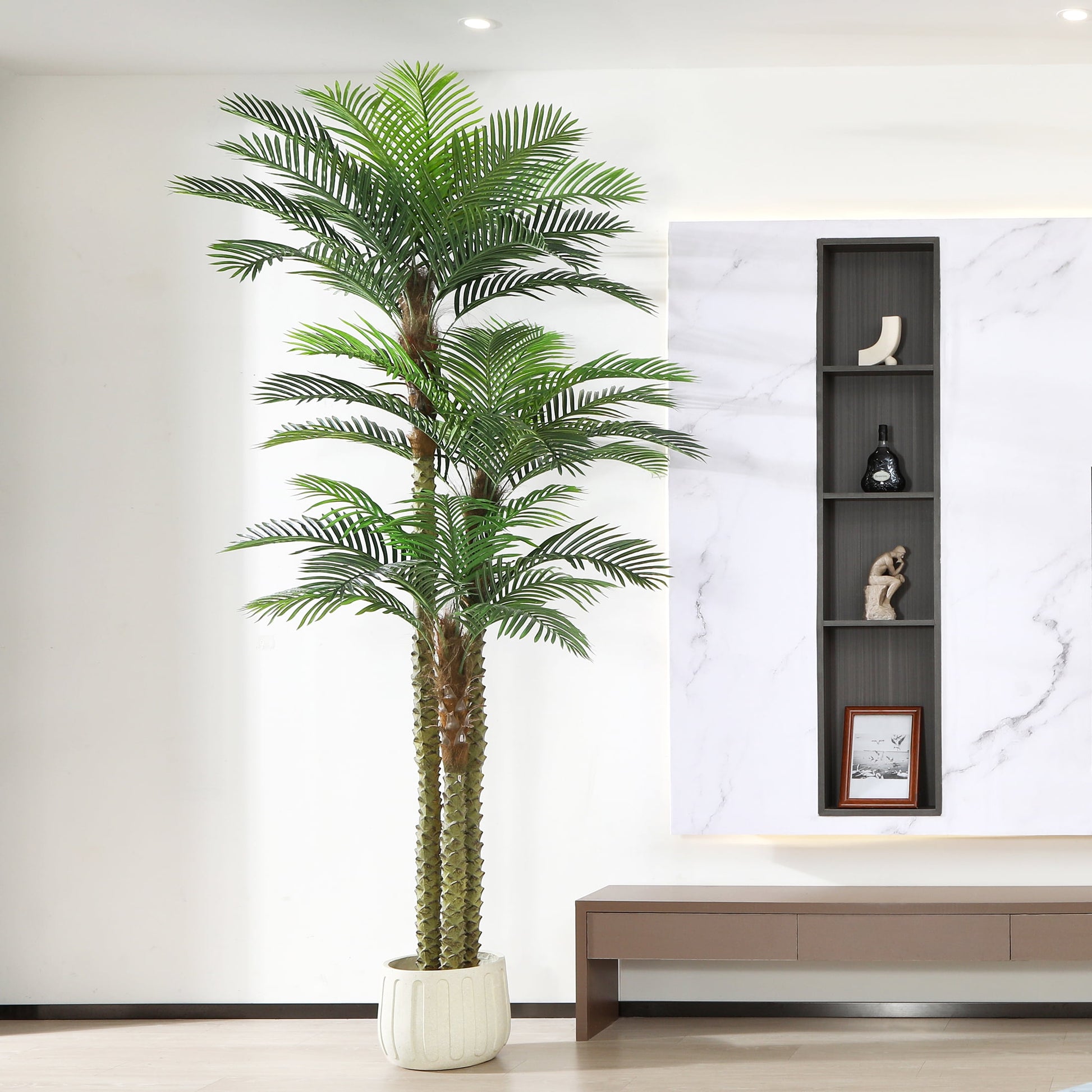 large plant pots for palm trees 10 ft UV Protected Artificial Large Palm Tree in Pot, Faux Plant for I – DR.Planzen