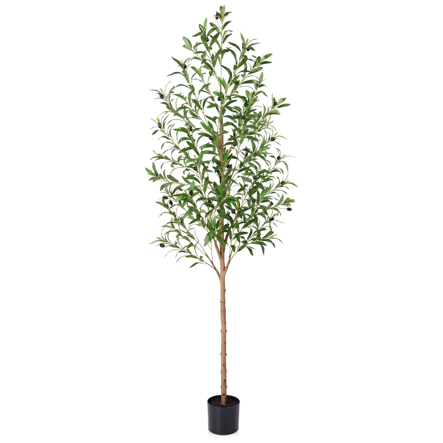 Artificial Olive Tree 6ft Tall Faux Floor Plant in Black Pot