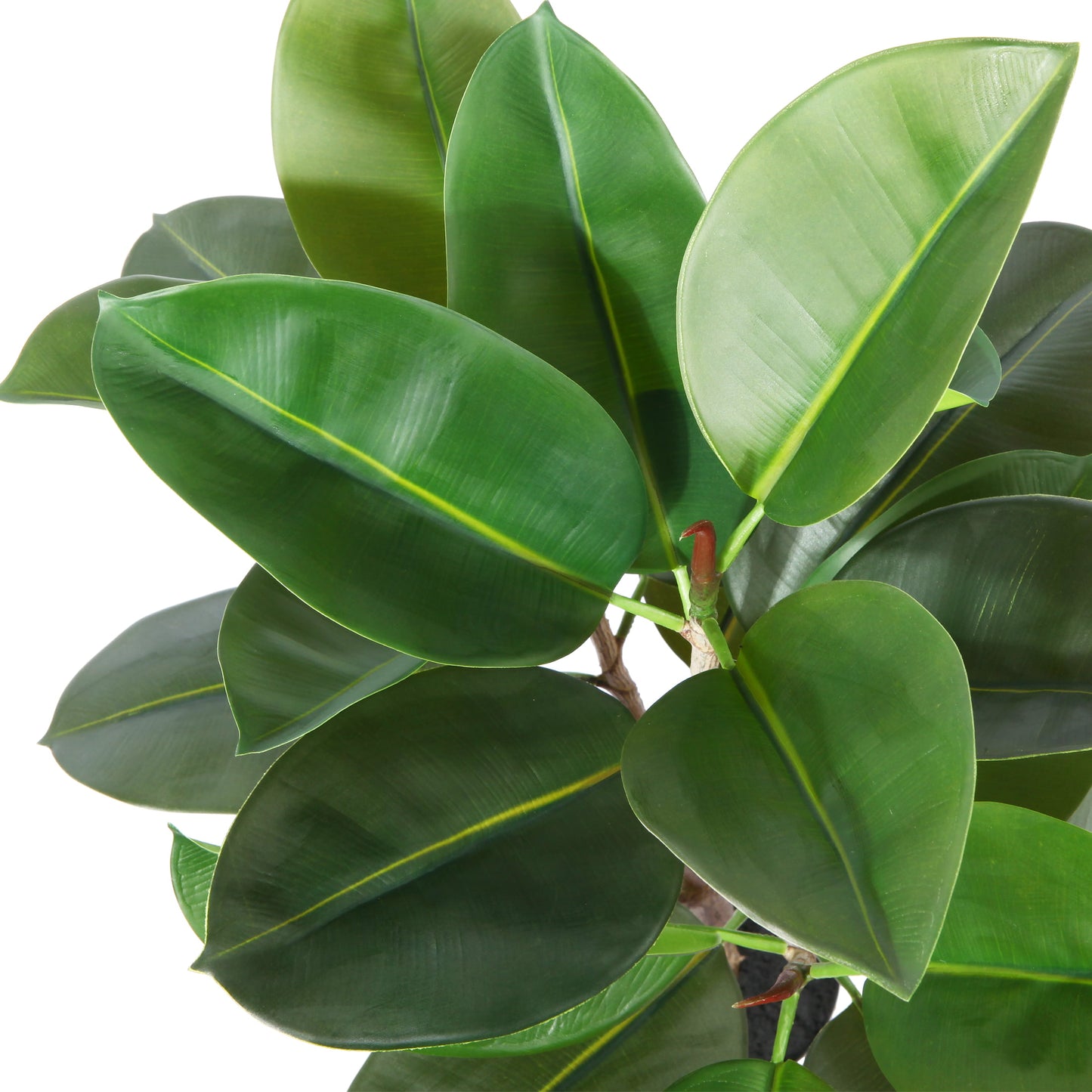 Artificial Rubber Tree, 4 FT Fake Plastic Ficus Plants, Pre Potted Faux Greenry Plants for Home Decor Office House Living Room Indoor Outdoor