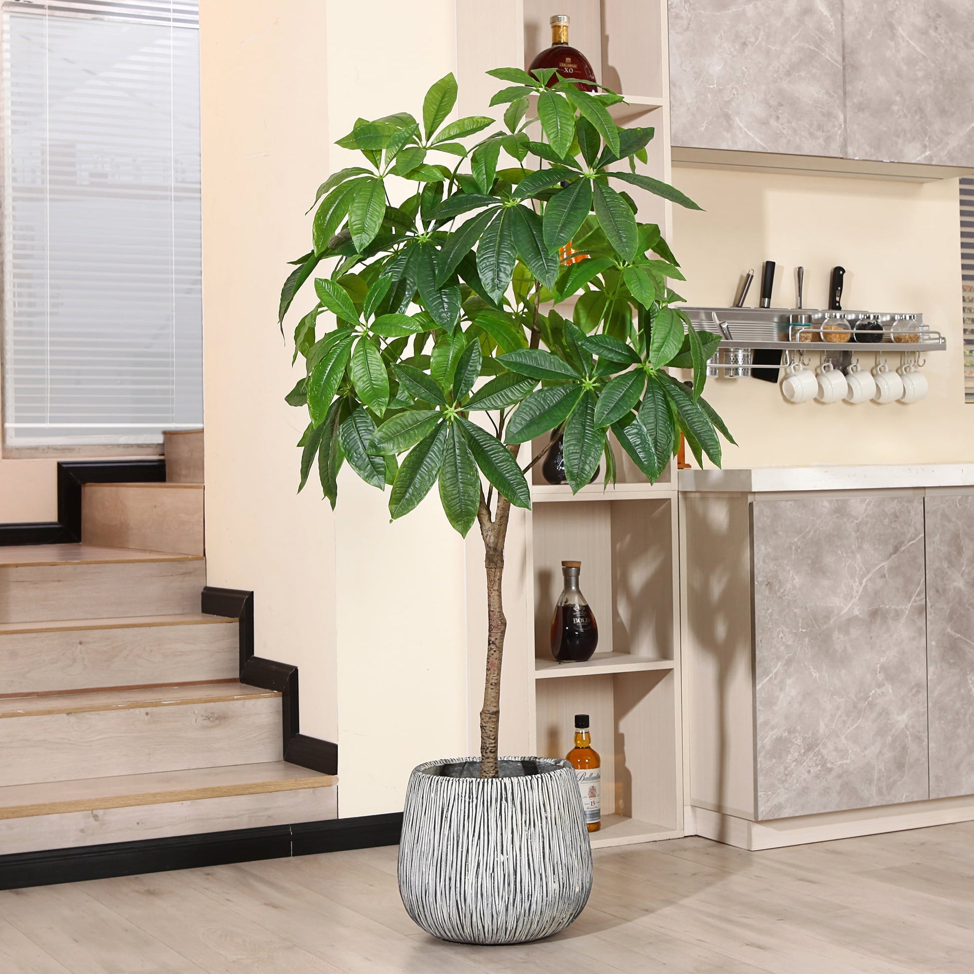money tree artificial 5FT Artificial Plants Pachira Aquatica Money Tree, Fake Plastic Money – DR.Planzen