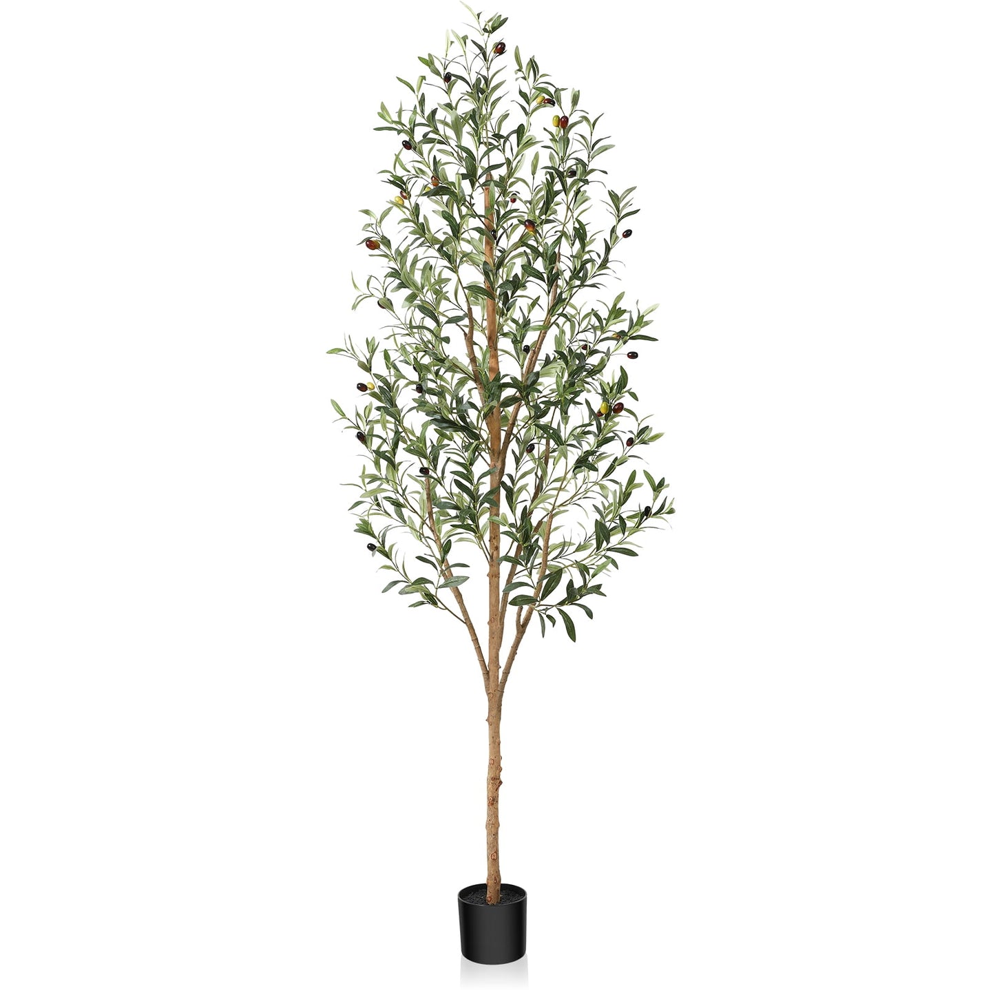 More Dense Branches and Leaves 6FT Artificial Olive Tree in Pot, Artificial Olive Plants with Fruits, Realistic Indoor Outdoor Plants for Home Decor Housewarming Gift